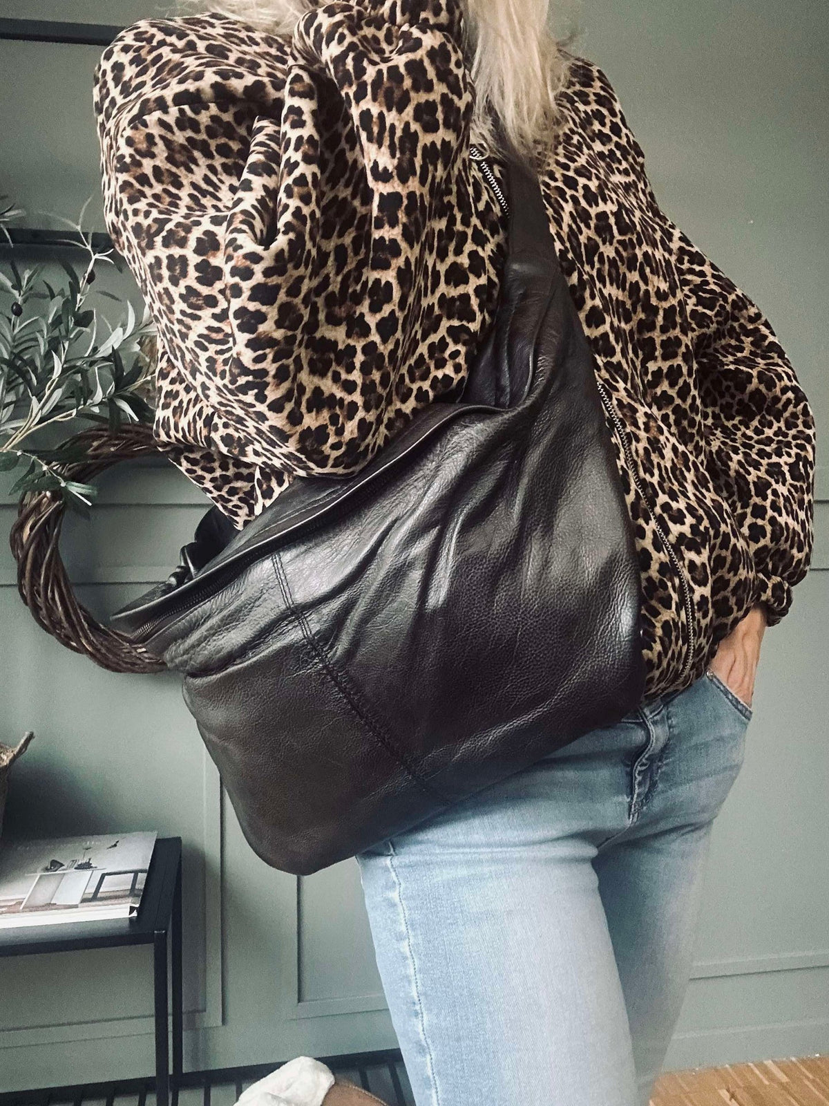 Sac banane Cool Buffy XL en cuir tout doux - Marron