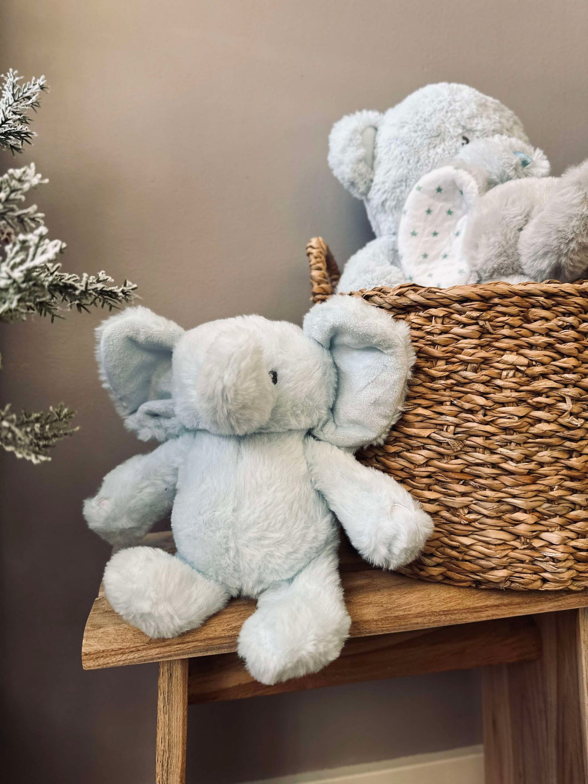 Peluche éléphant 25 cm - Bleu clair
