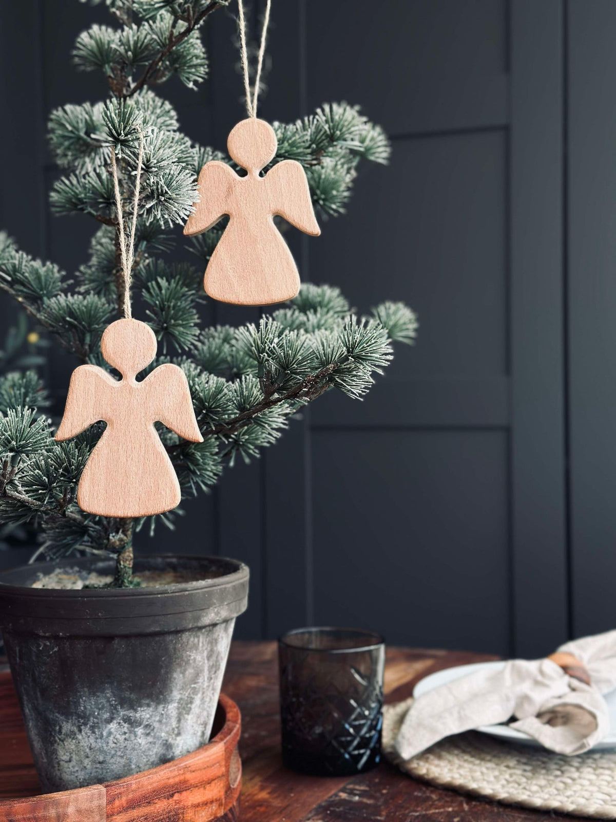 Suspension Ange en bois - clair