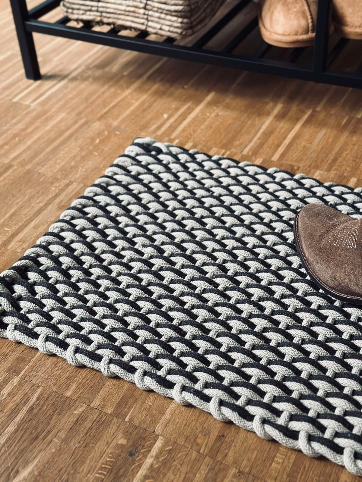 Tapis en coton tressé - Brun