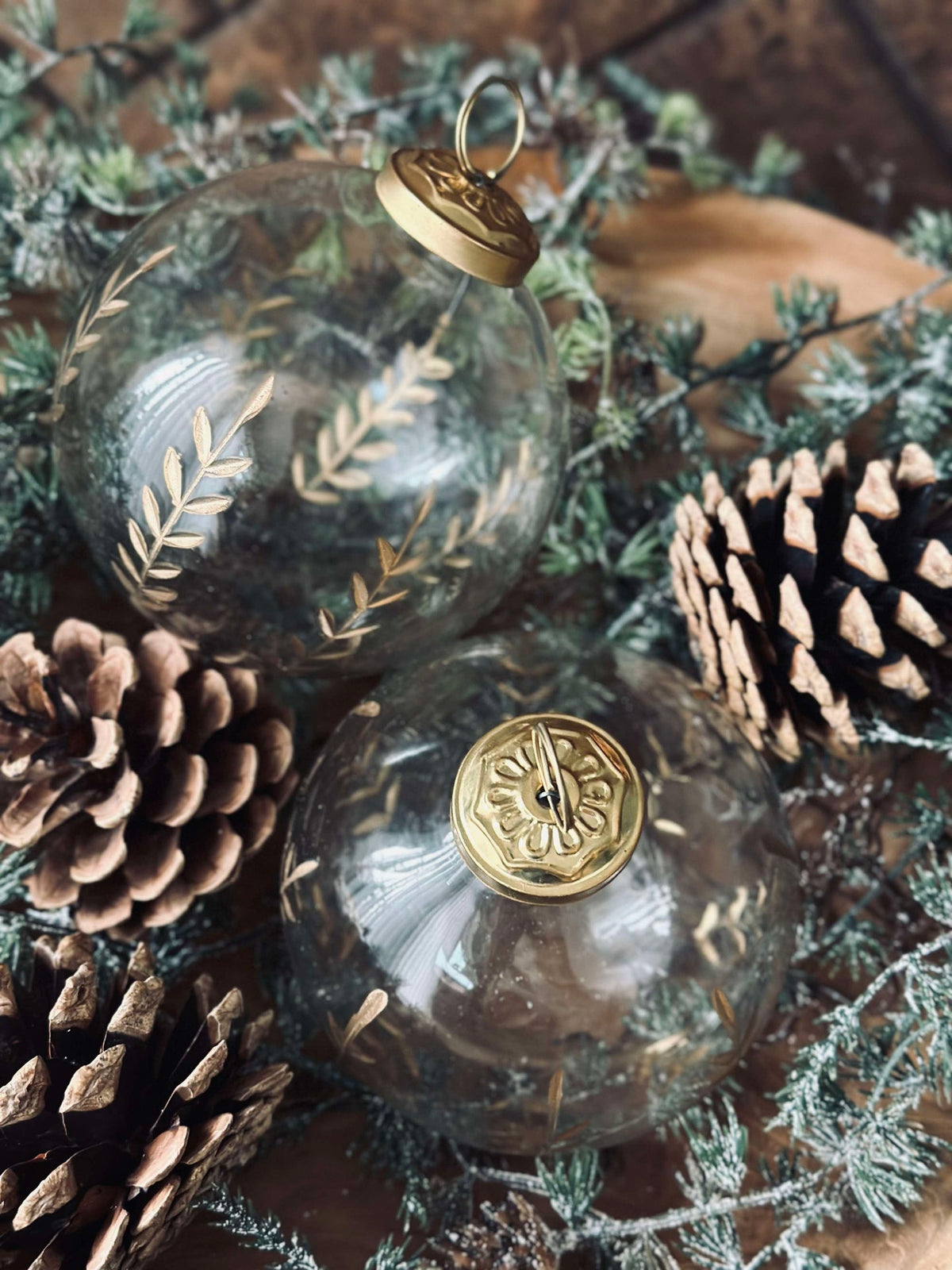 Boules de Noël en verre - Lot de 2 pièces