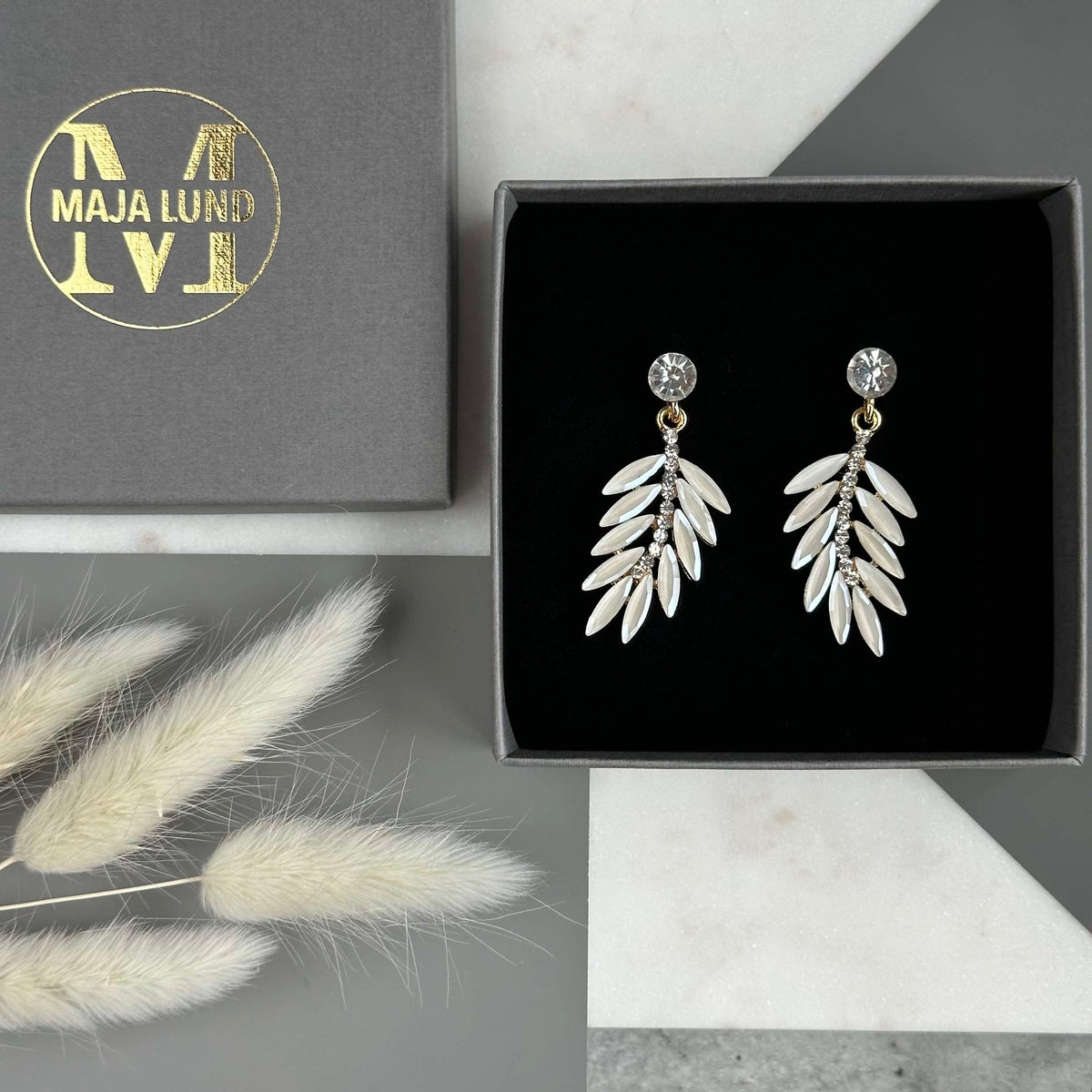 Boucles d’oreilles Feather - White