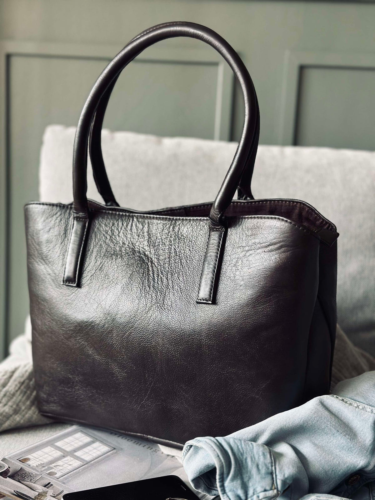 Sac de travail / shopper Brown  – Soft leather
