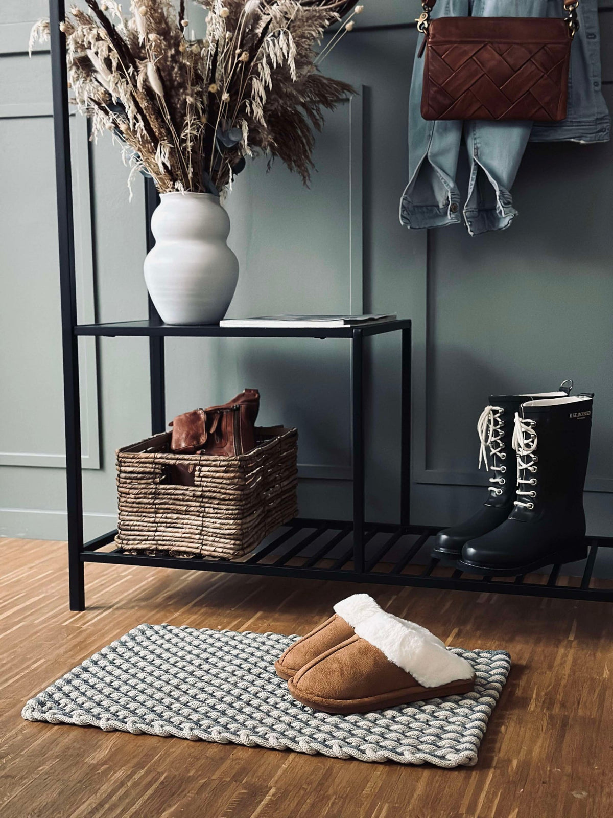 Tapis en coton tressé - Naturel / gris