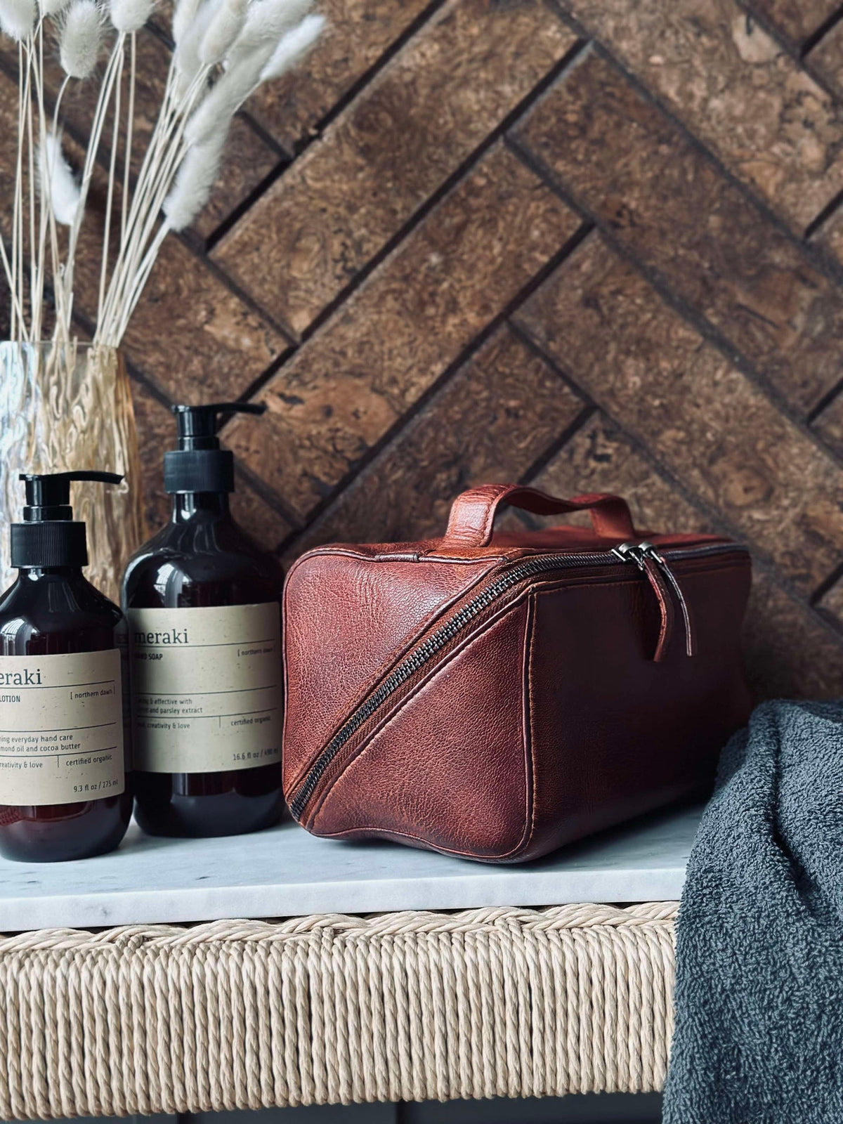 Trousse de toilette Dark Cognac
