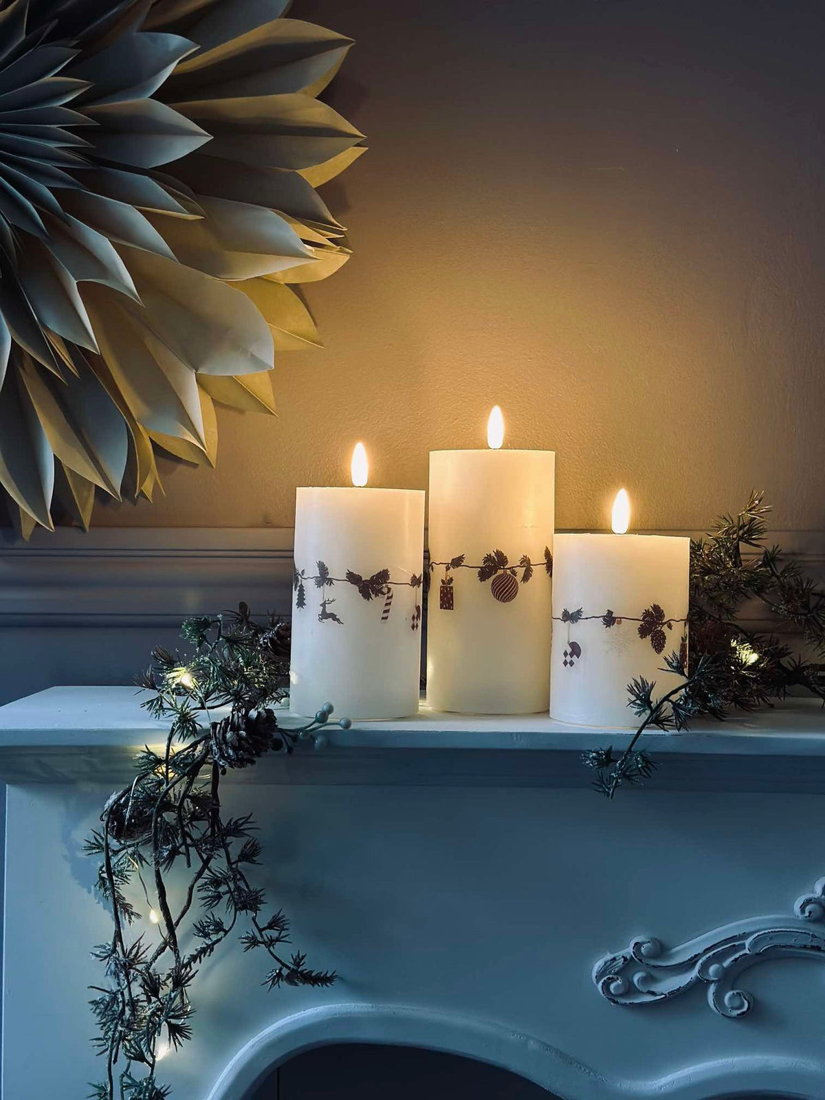 Bougies LED Bloc Noël - Lot de 3 pièces