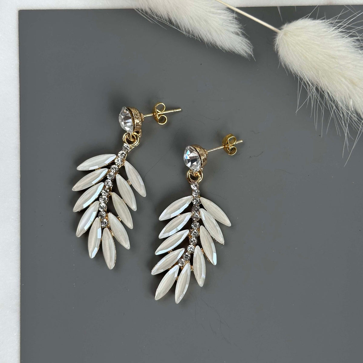 Boucles d’oreilles Feather - White
