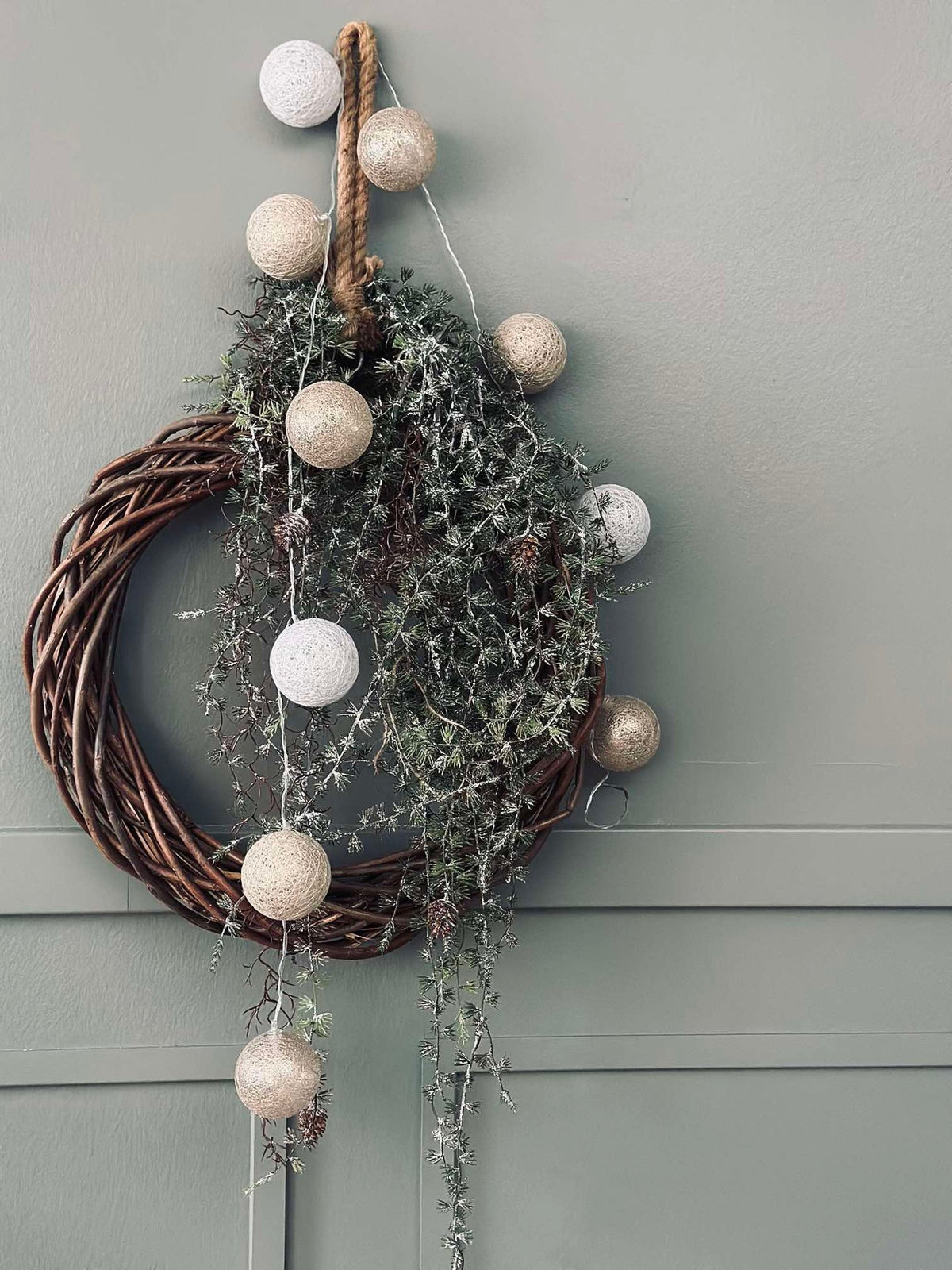 Guirlande lumineuse à boules LED - Beige doré
