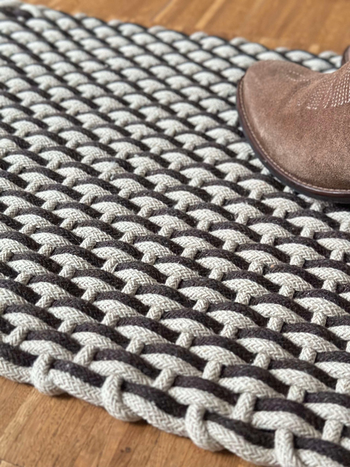 Tapis en coton tressé - Brun