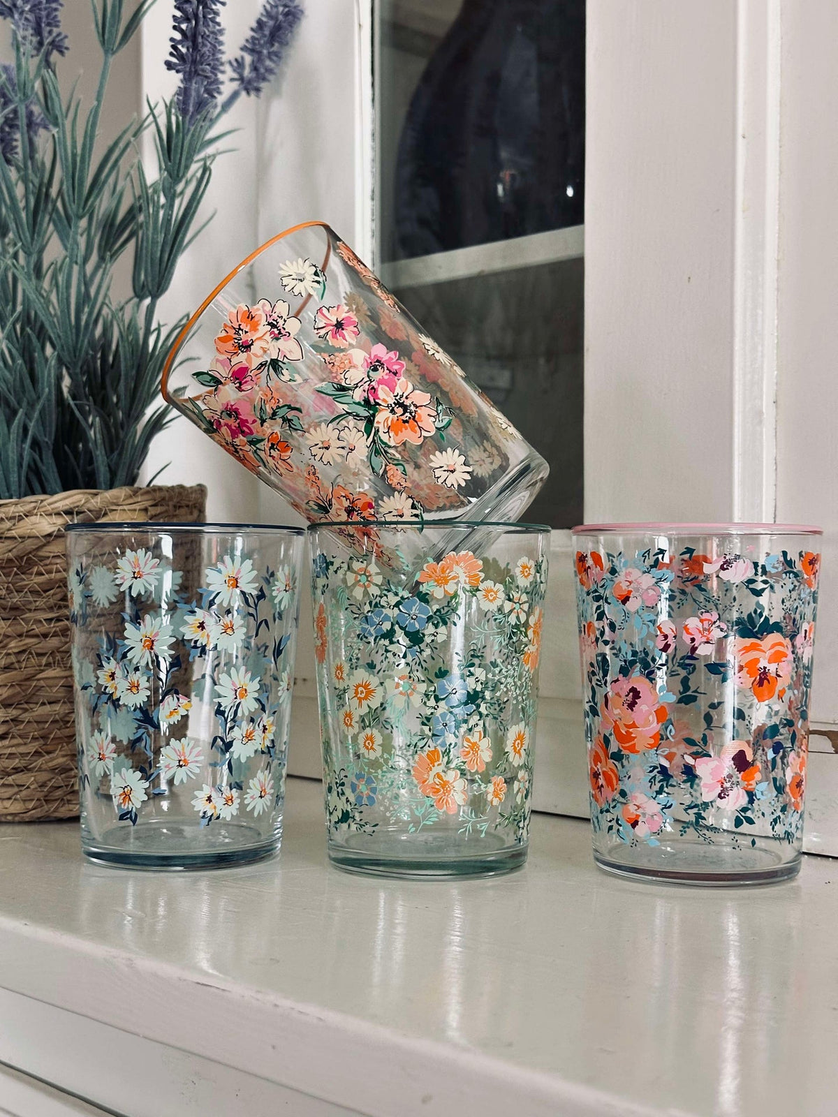 Verres à boire Flora - lot de 4 pièces