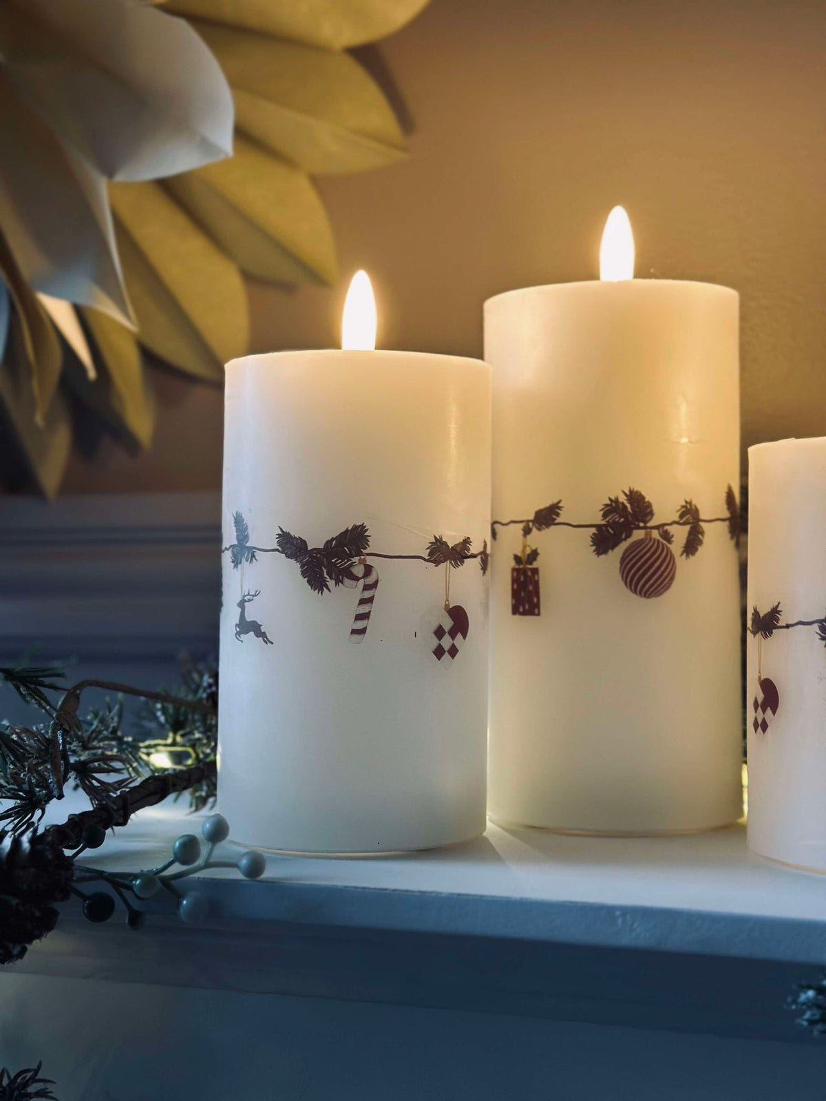 Bougies LED Bloc Noël - Lot de 3 pièces