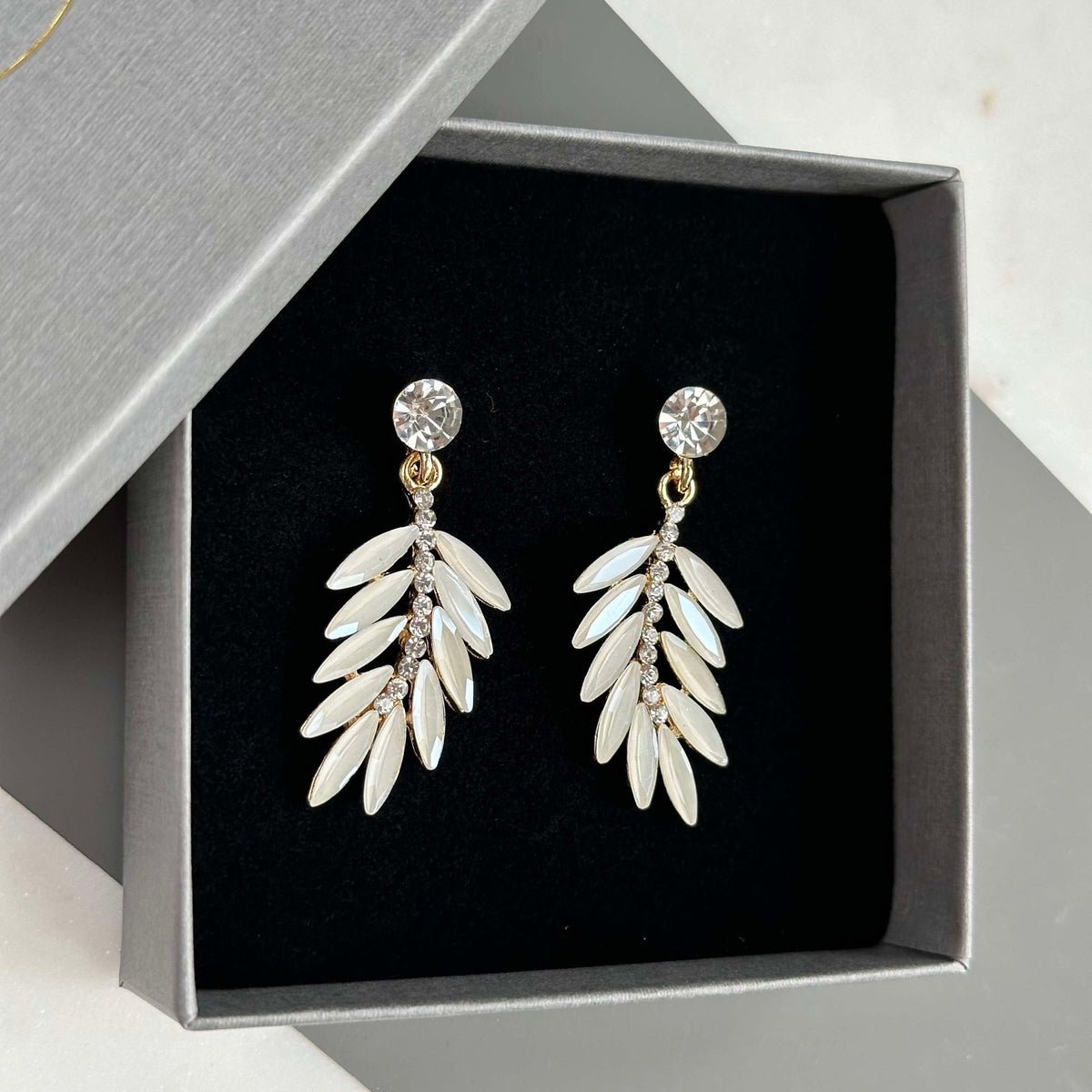 Boucles d’oreilles Feather - White