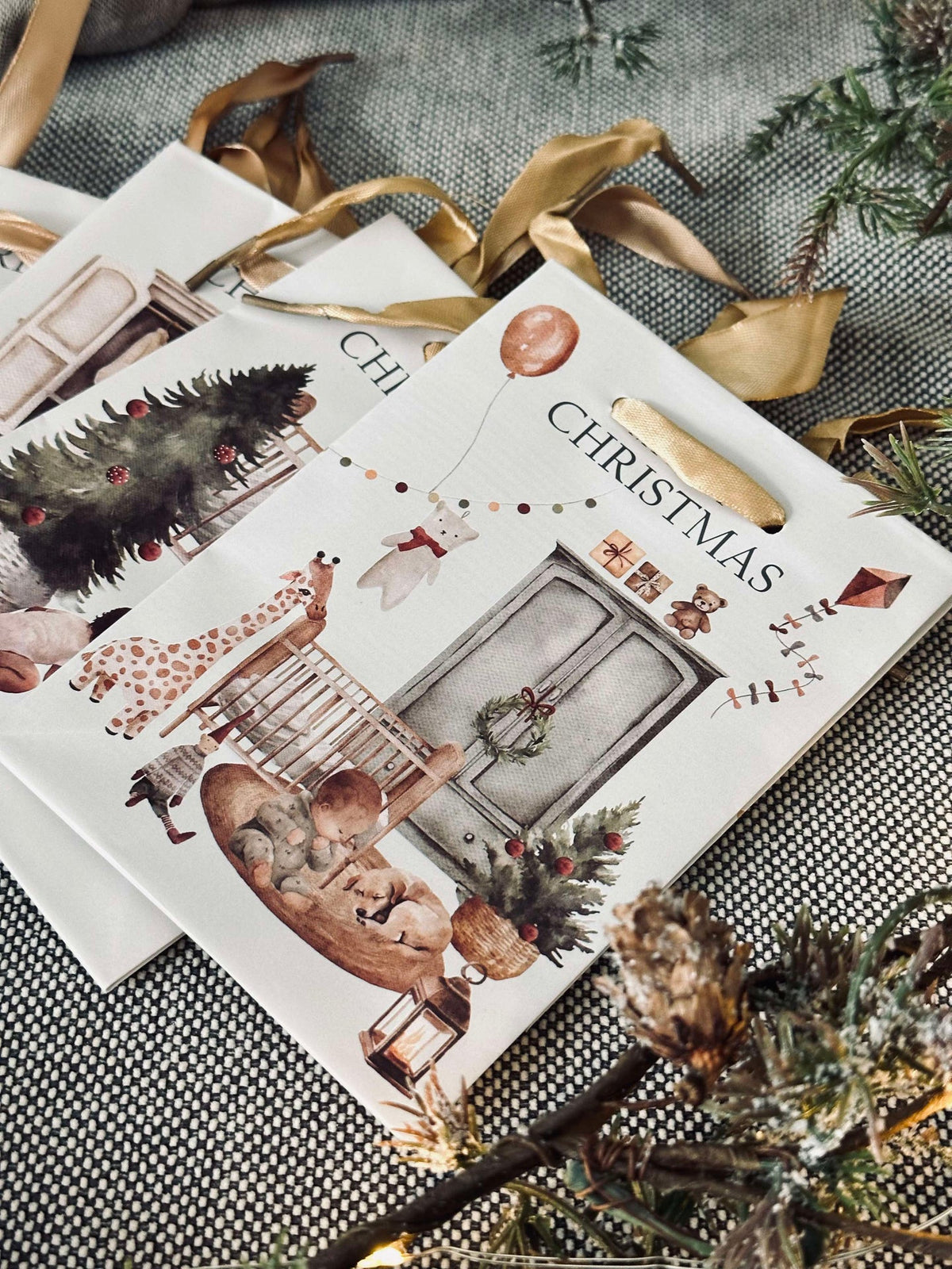 Pochette cadeau motif de Noël - 1 pièce