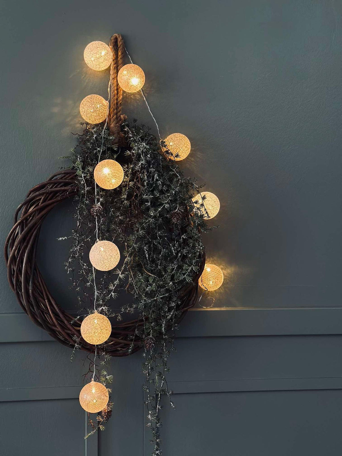 Guirlande lumineuse à boules LED - Beige doré