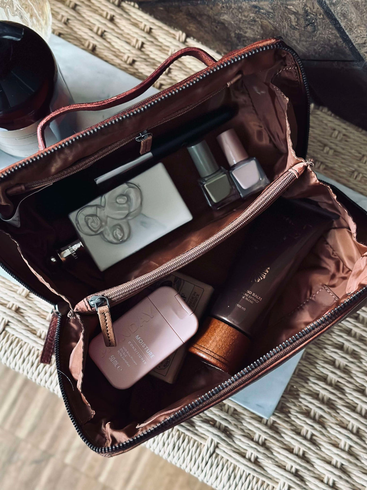 Trousse de toilette Dark Cognac