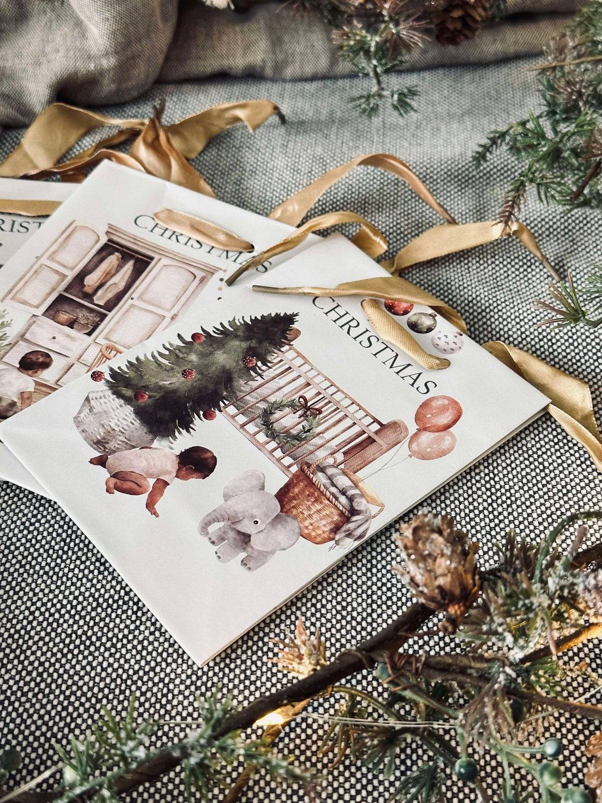 Pochette cadeau motif de Noël - 1 pièce