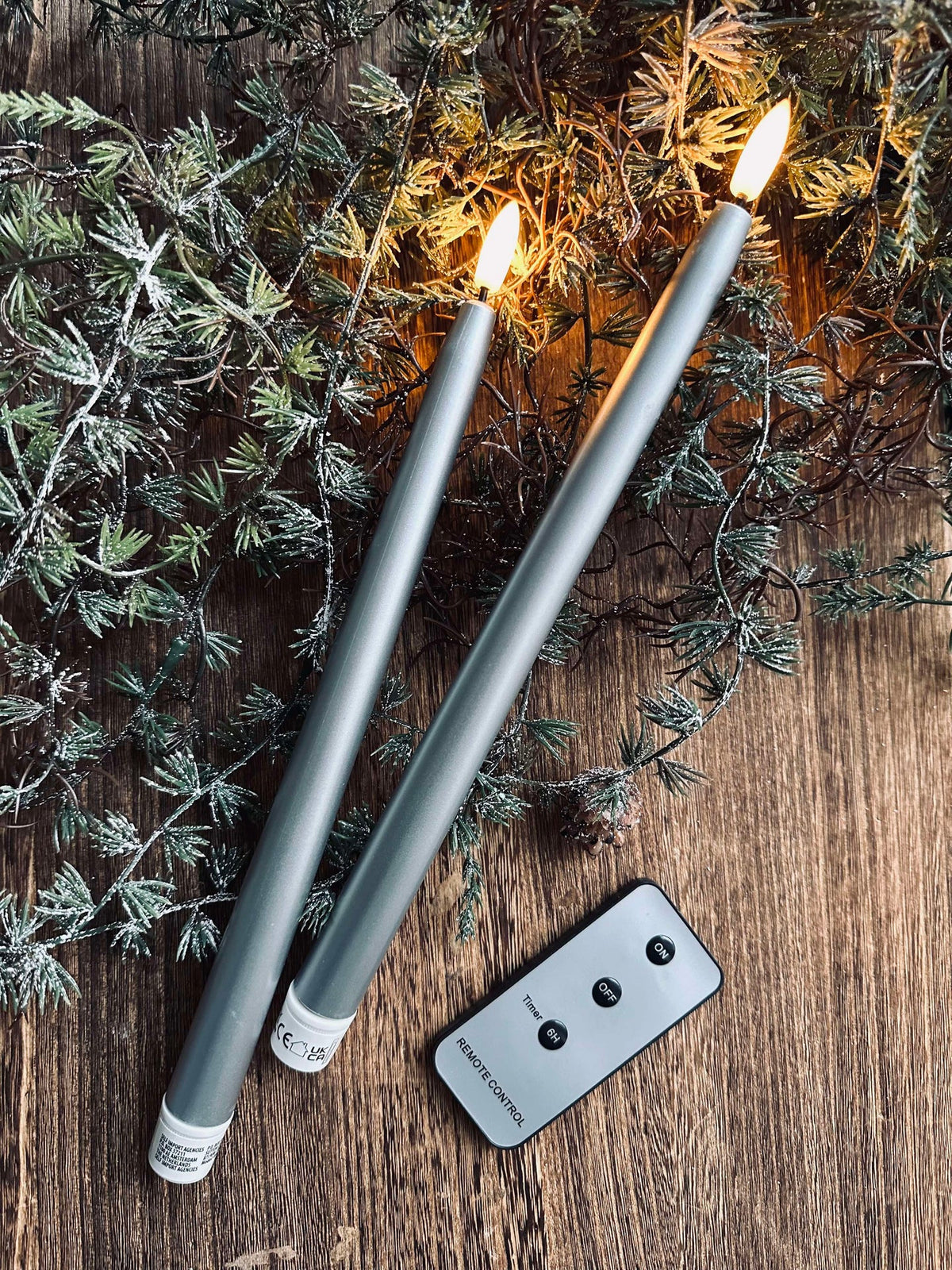 Bougies LED chandelles argent 2 pcs - Télécommande incluse