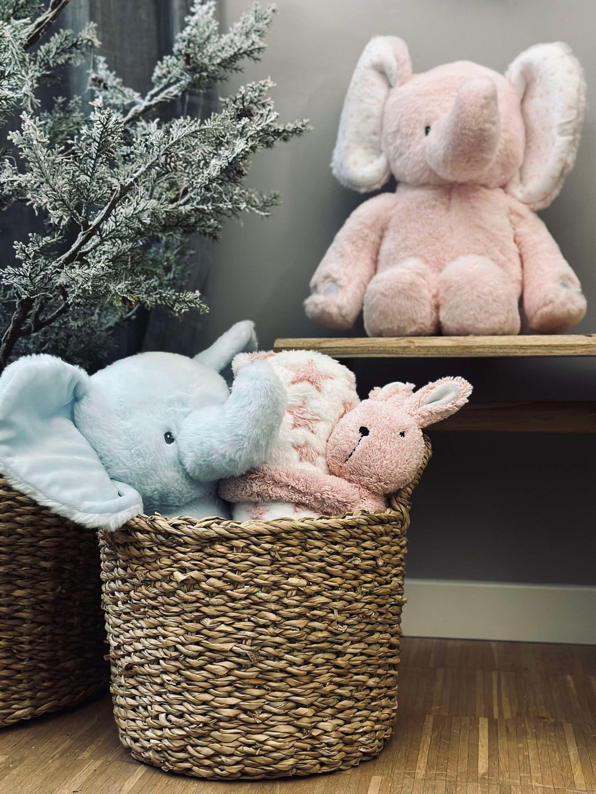 Peluche Éléphant 38 cm - Rose poudré