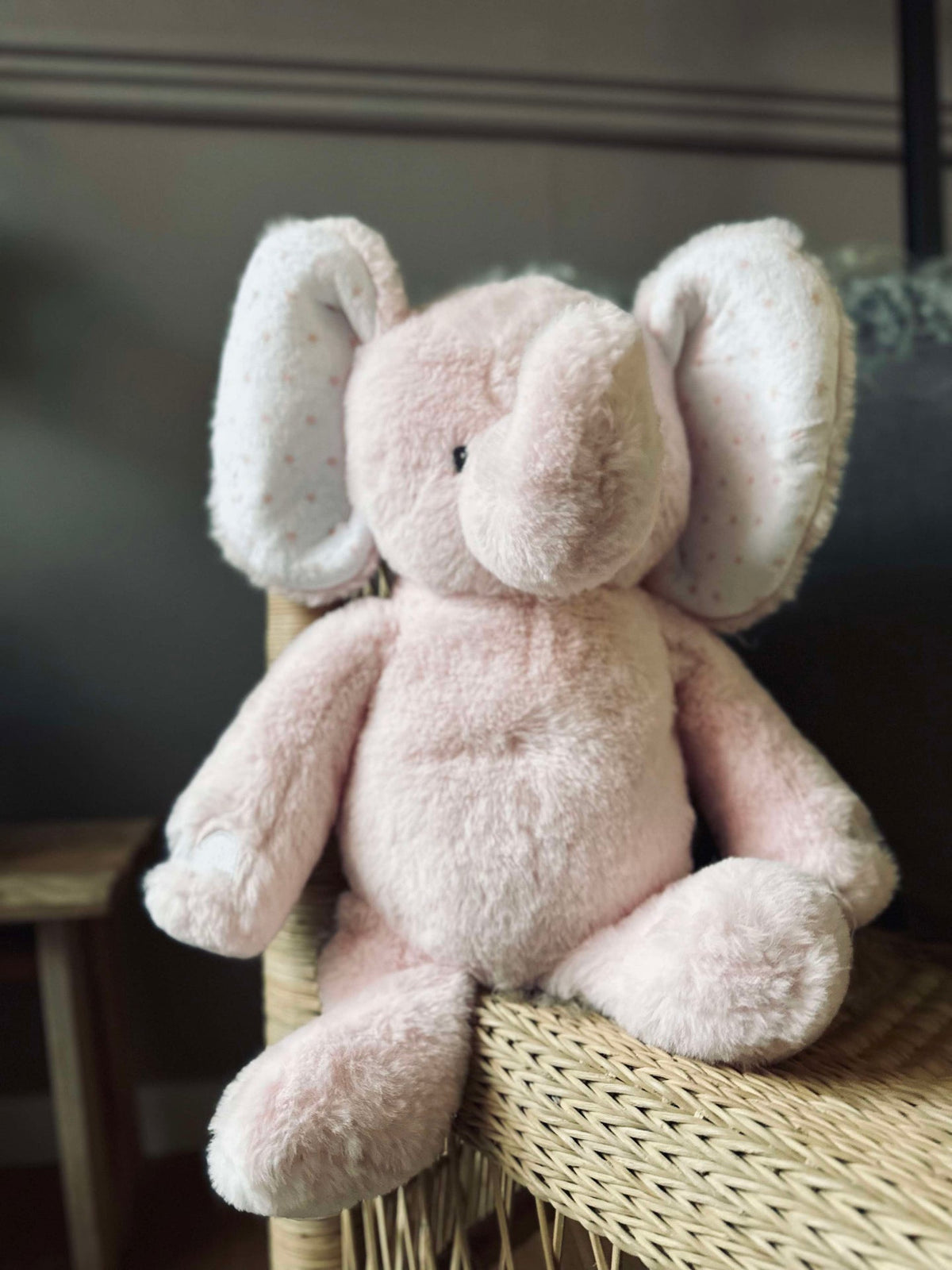 Peluche Éléphant 38 cm - Rose poudré