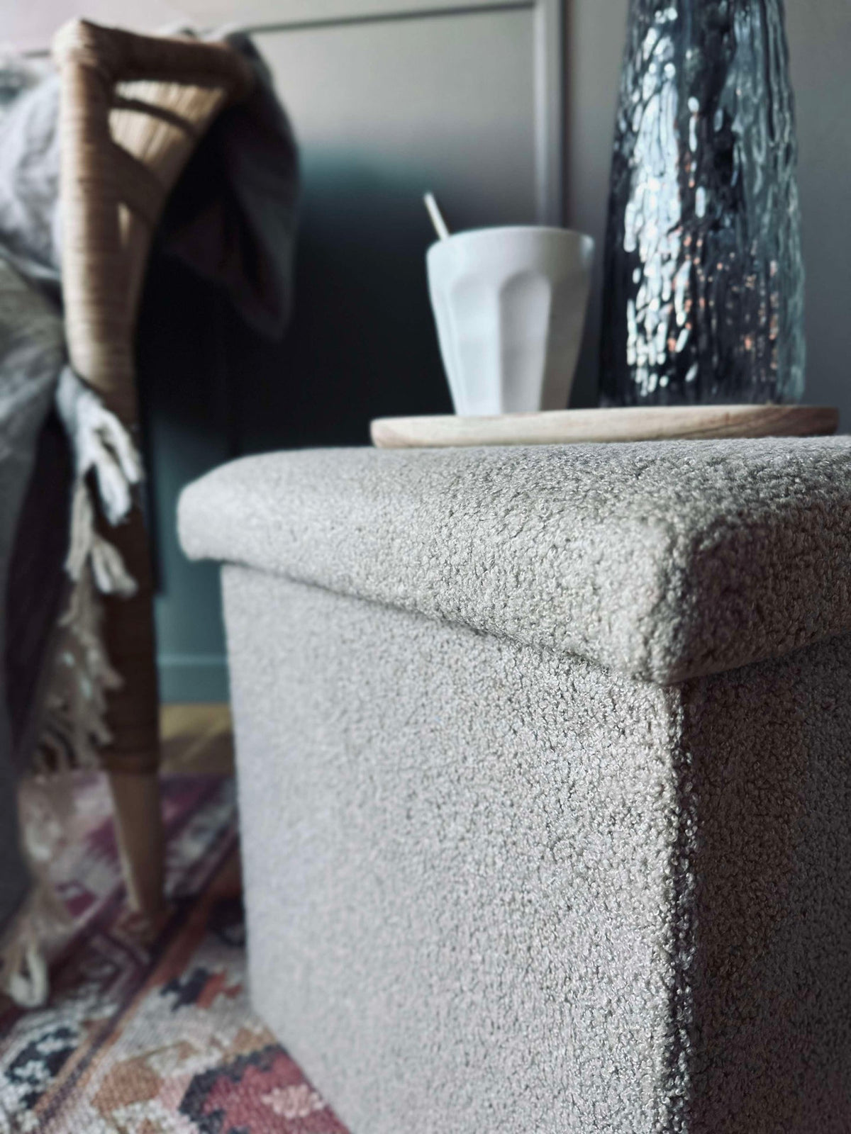 Coffre avec couvercle - Beige