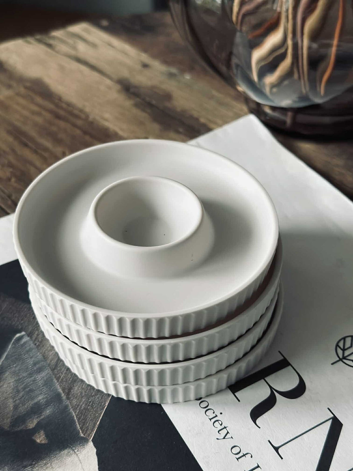 Coquetiers en mélamine blanc - 4 pcs.