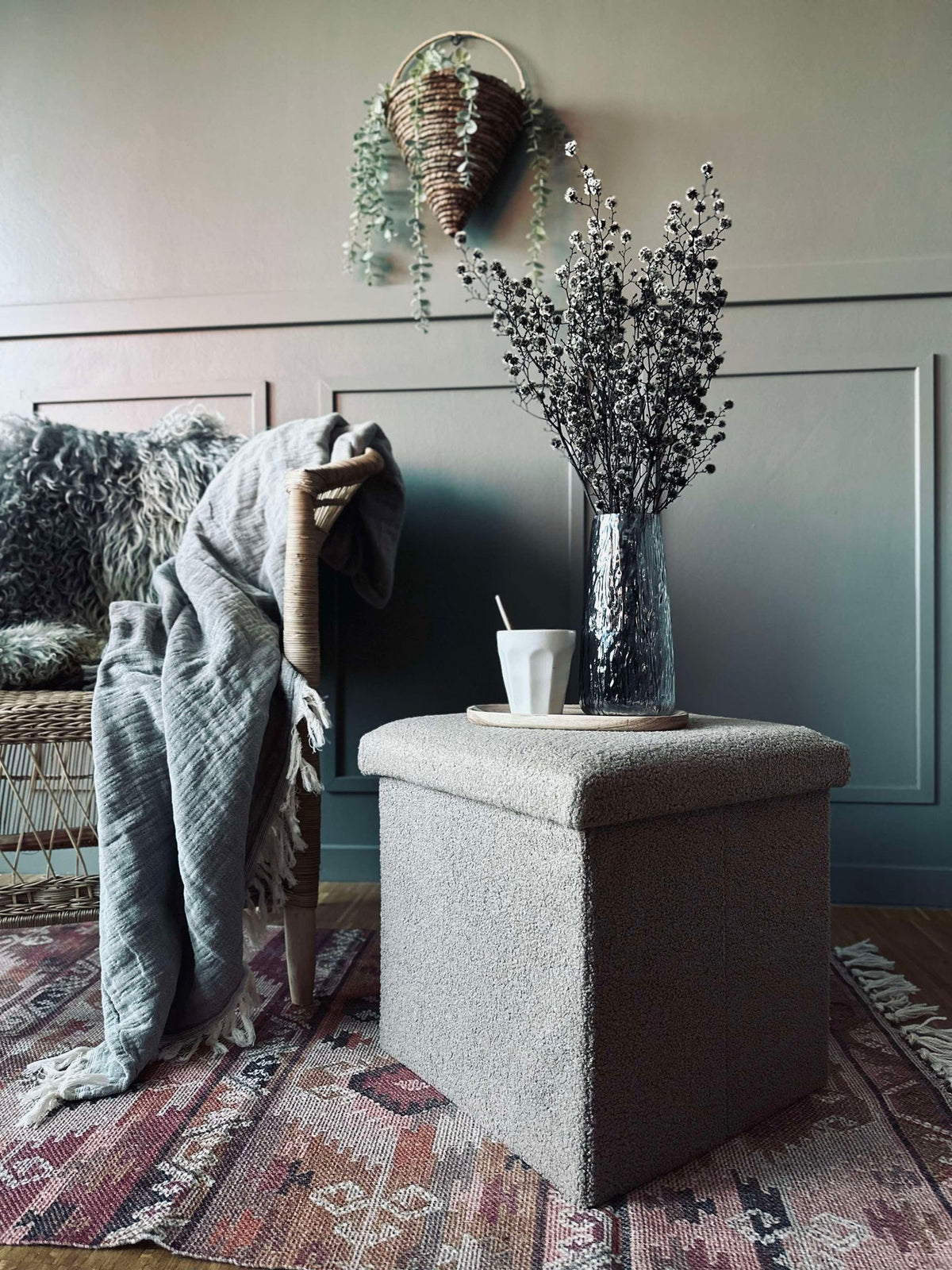 Coffre avec couvercle - Beige