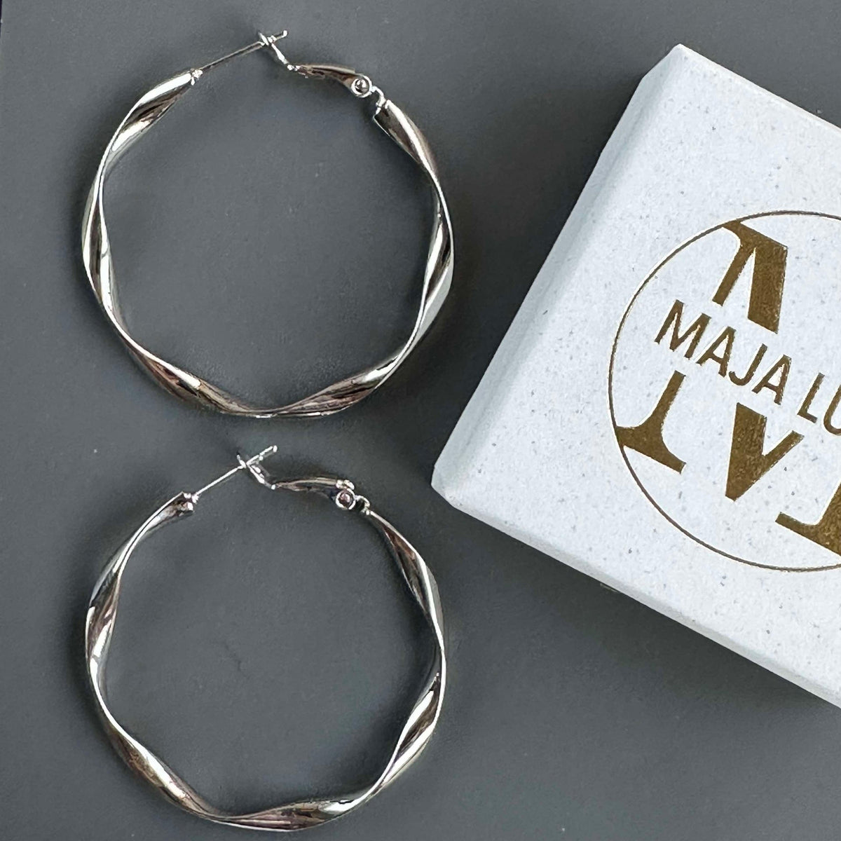 Boucles d’oreilles Hope torsadées plaquées argent