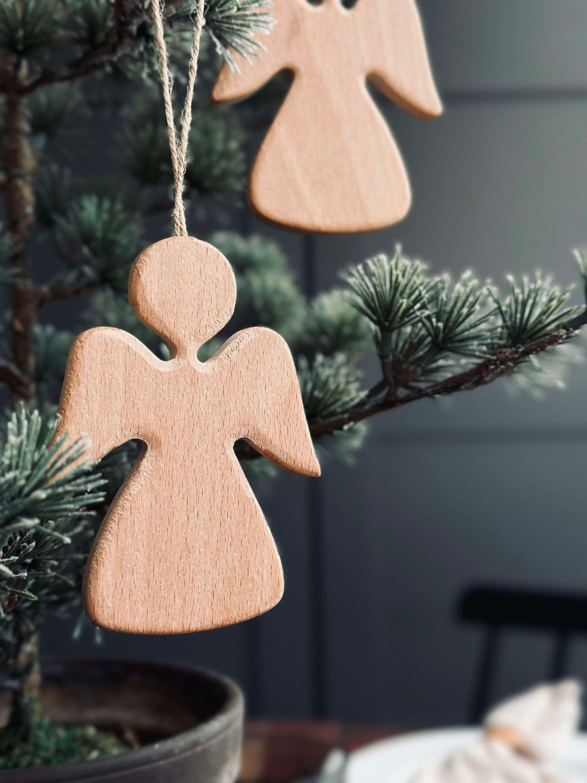 Suspension Ange en bois - clair