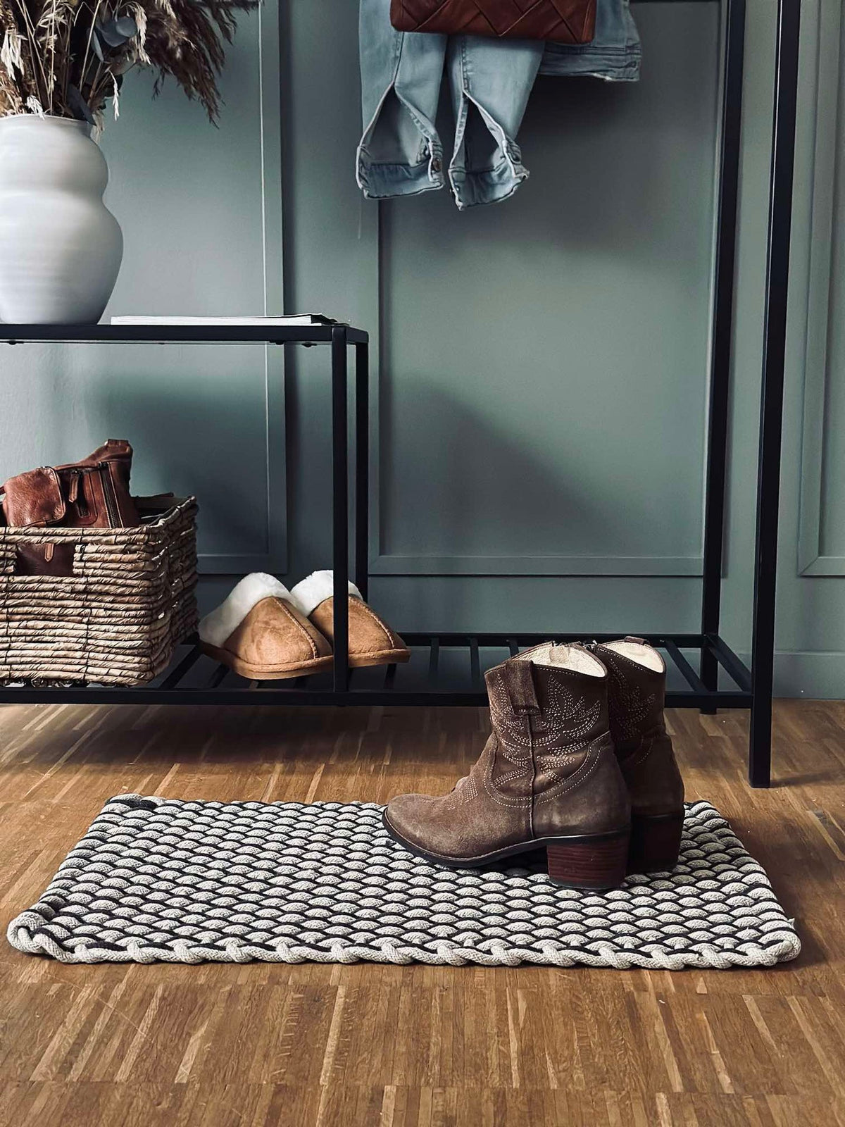 Tapis en coton tressé - Brun