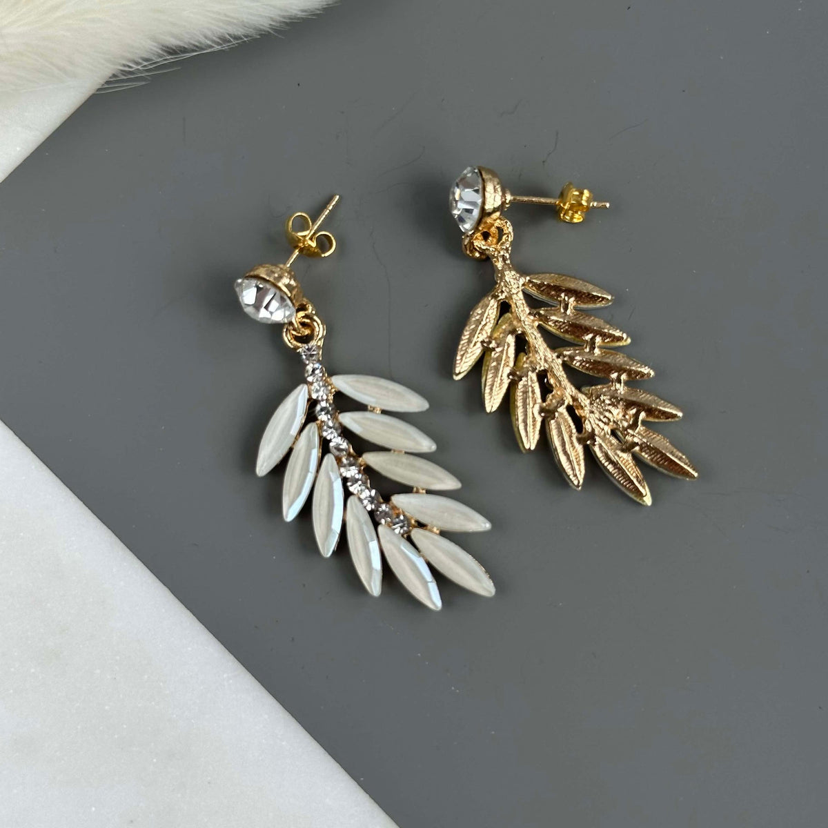 Boucles d’oreilles Feather - White