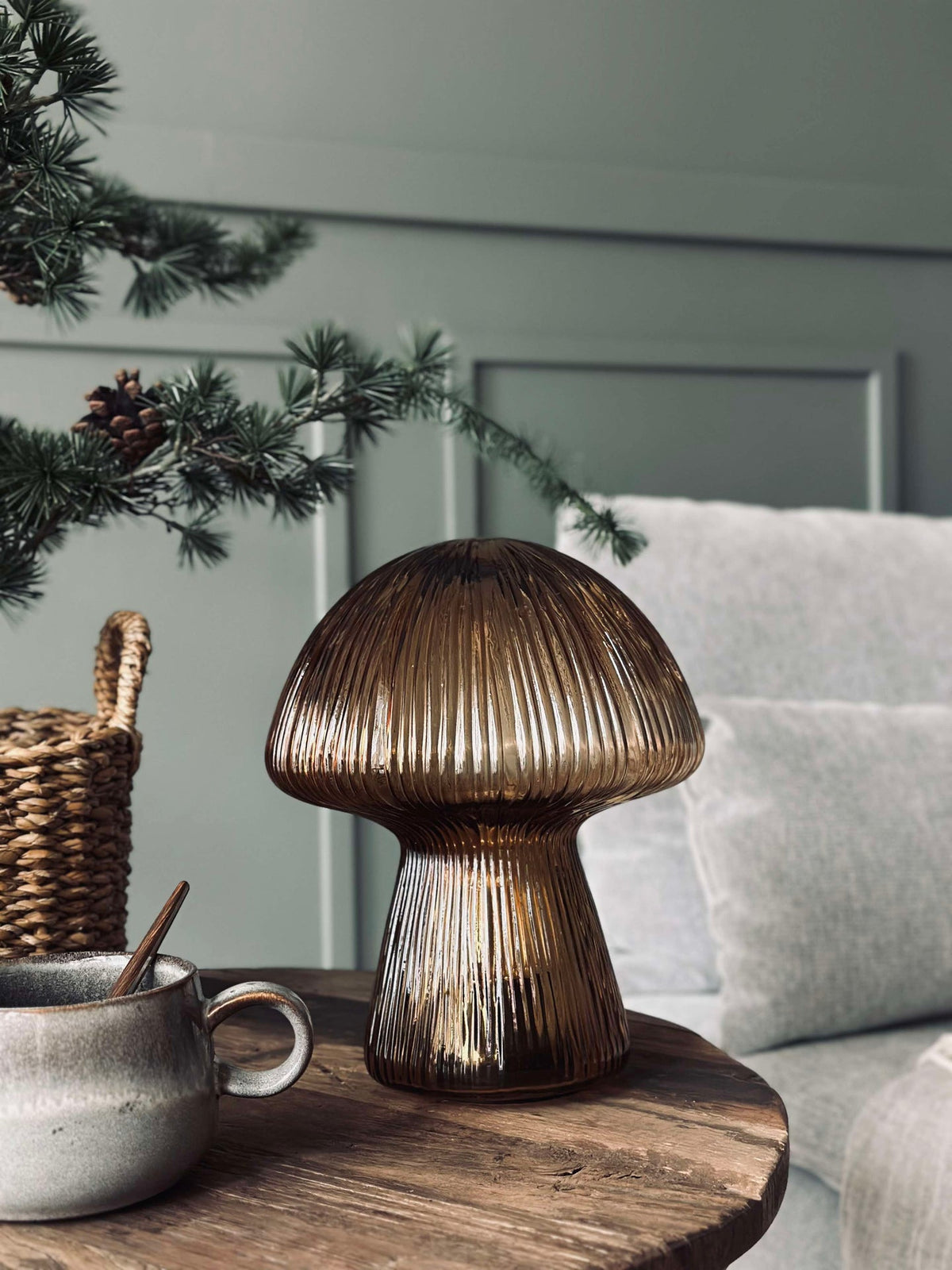 Mushroom à rainures 25 cm - Doré