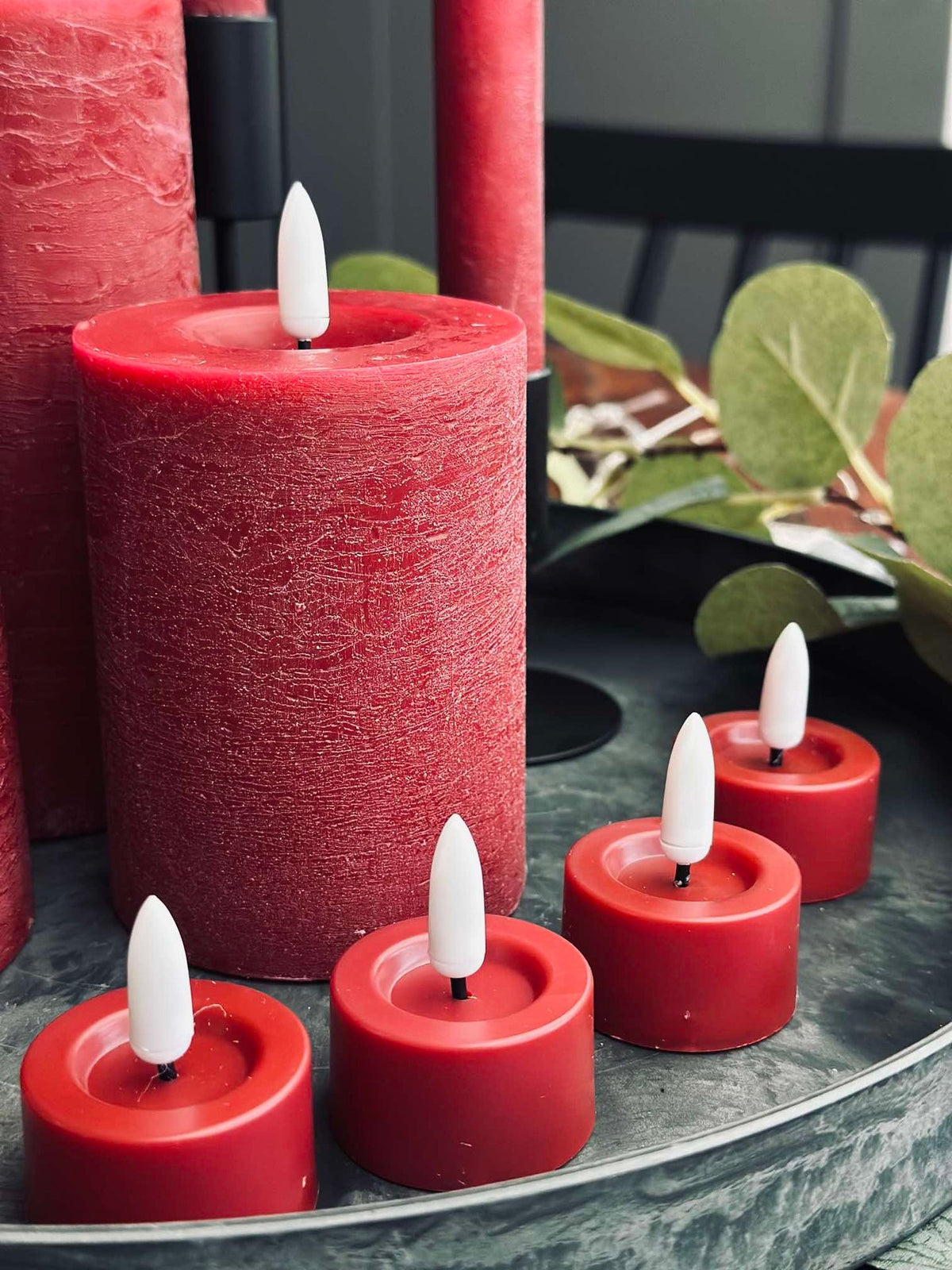 Lot de bougies LED de 10 pièces - Rouge