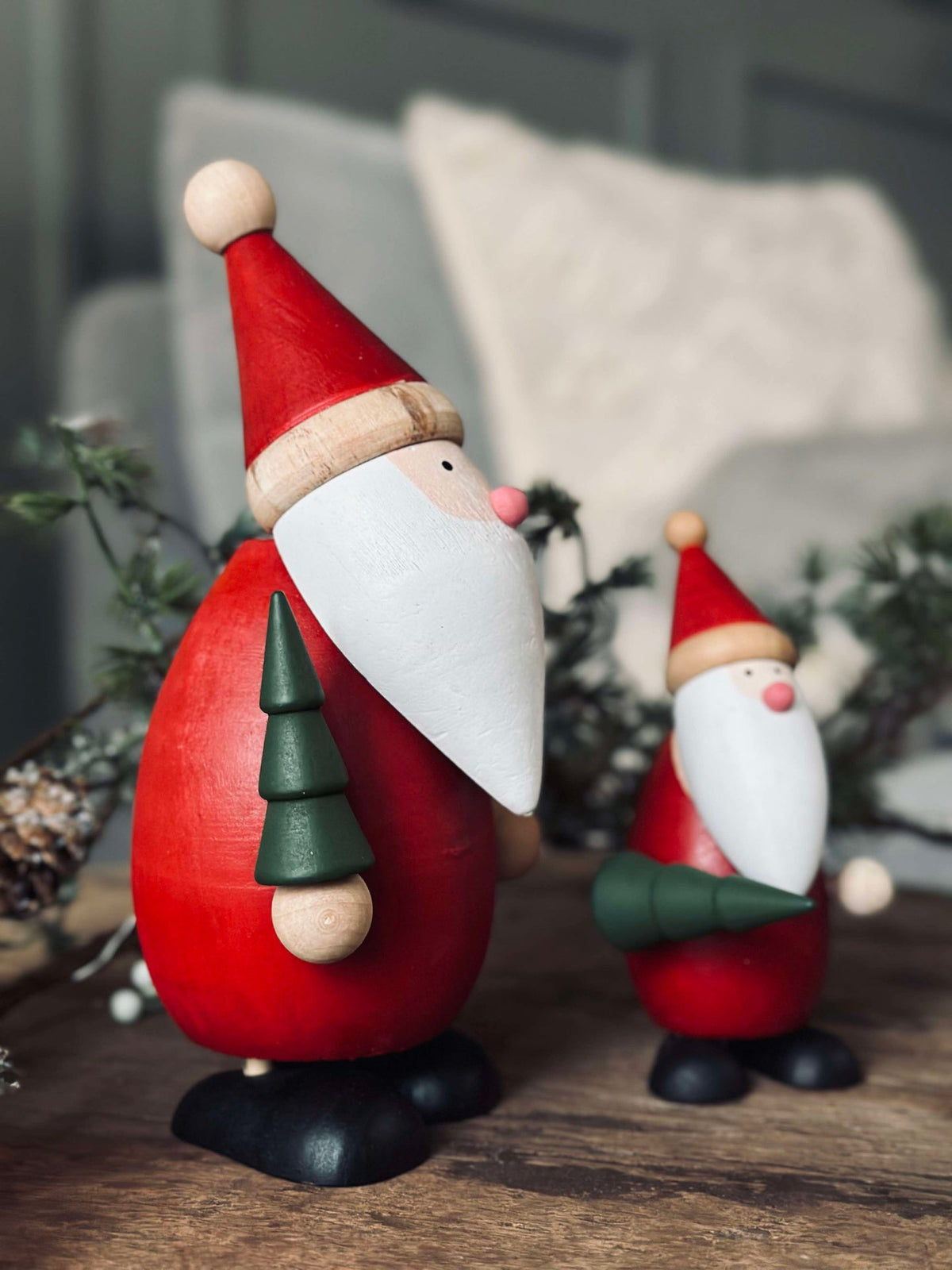Père Noël avec sapin de Noël - Large