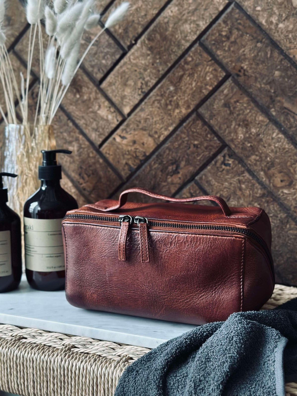 Trousse de toilette Dark Cognac