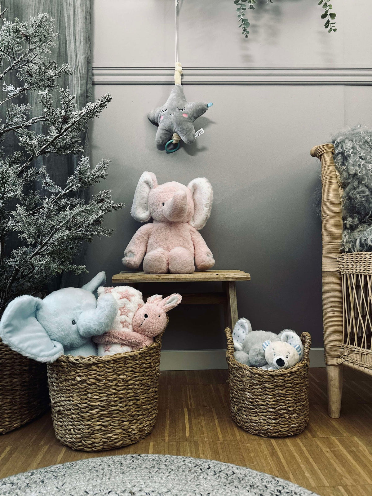 Peluche Éléphant 38 cm - Rose poudré