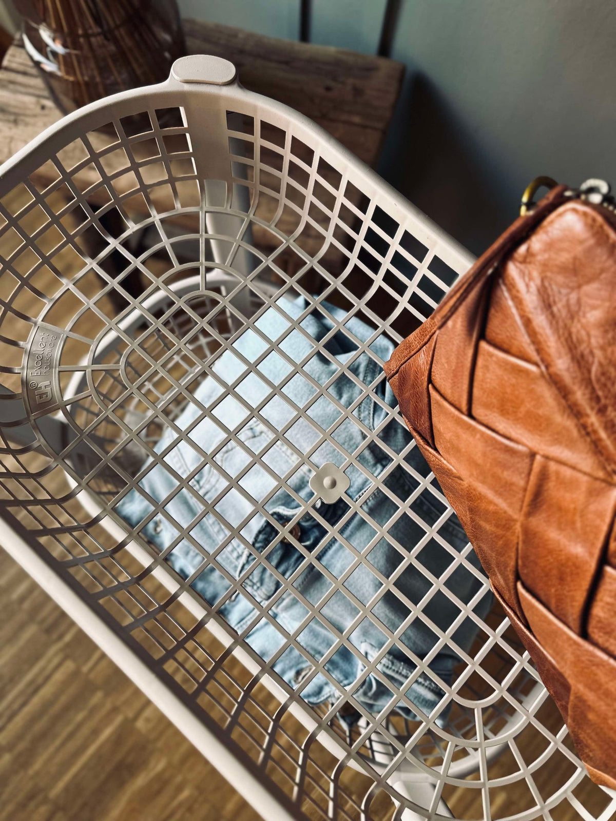 Chariot à roulettes avec 4 paniers - Beige