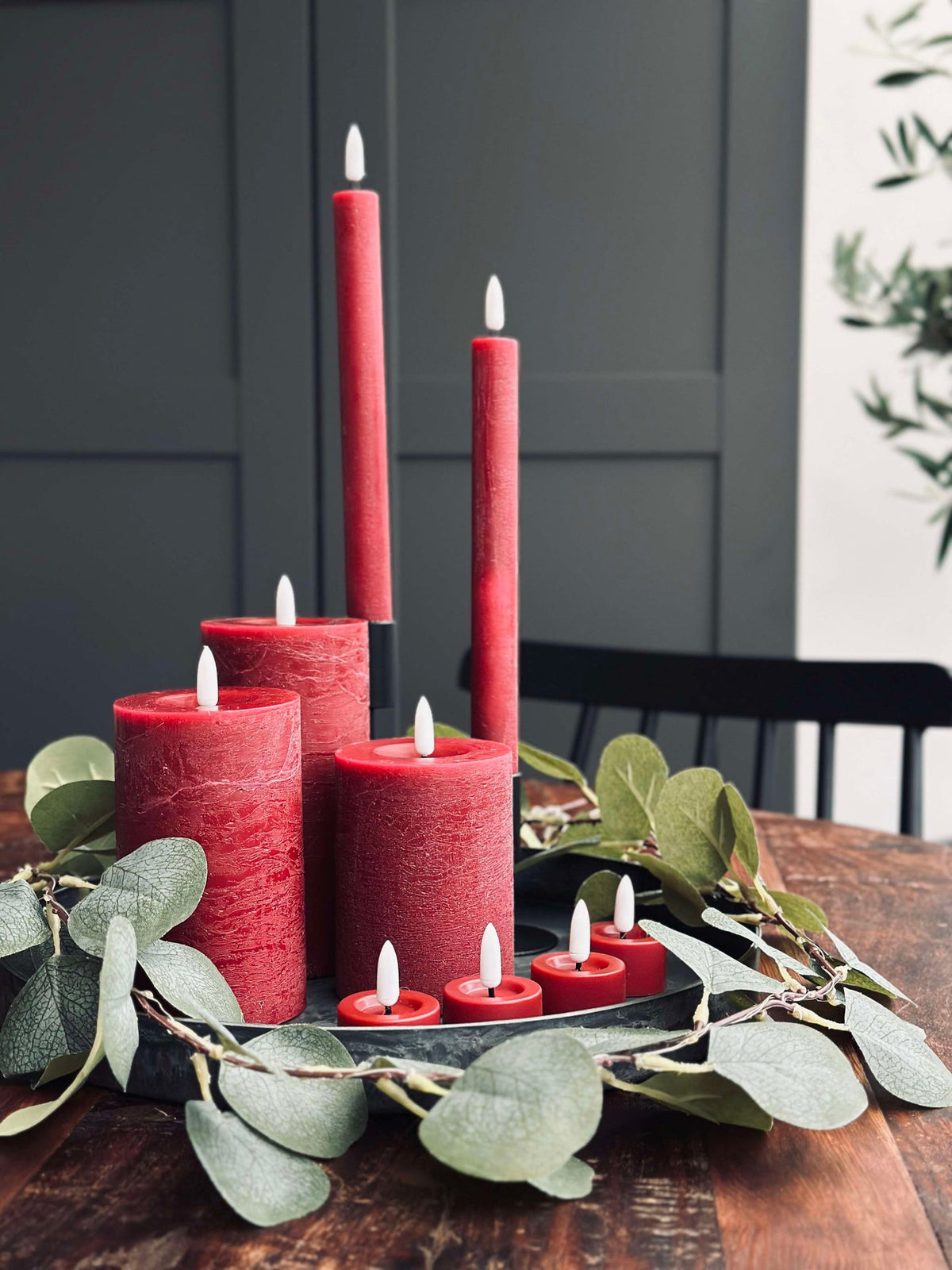 Lot de bougies LED de 10 pièces - Rouge