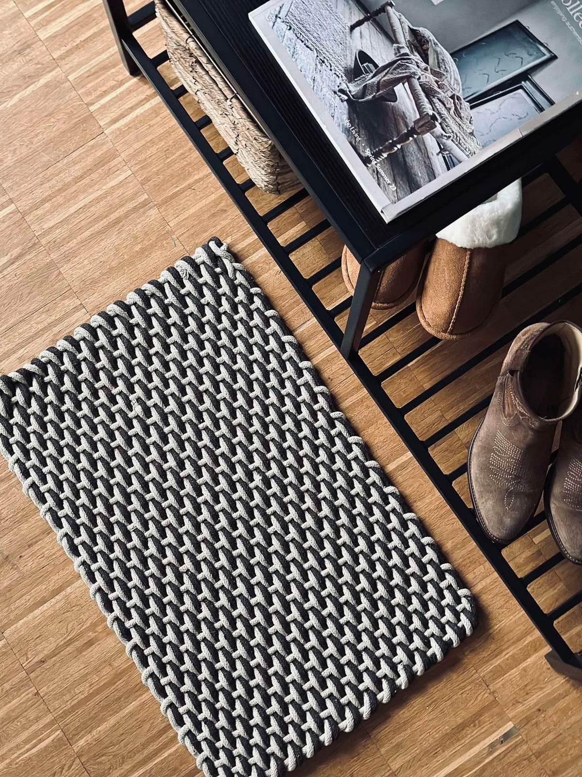 Tapis en coton tressé - Brun