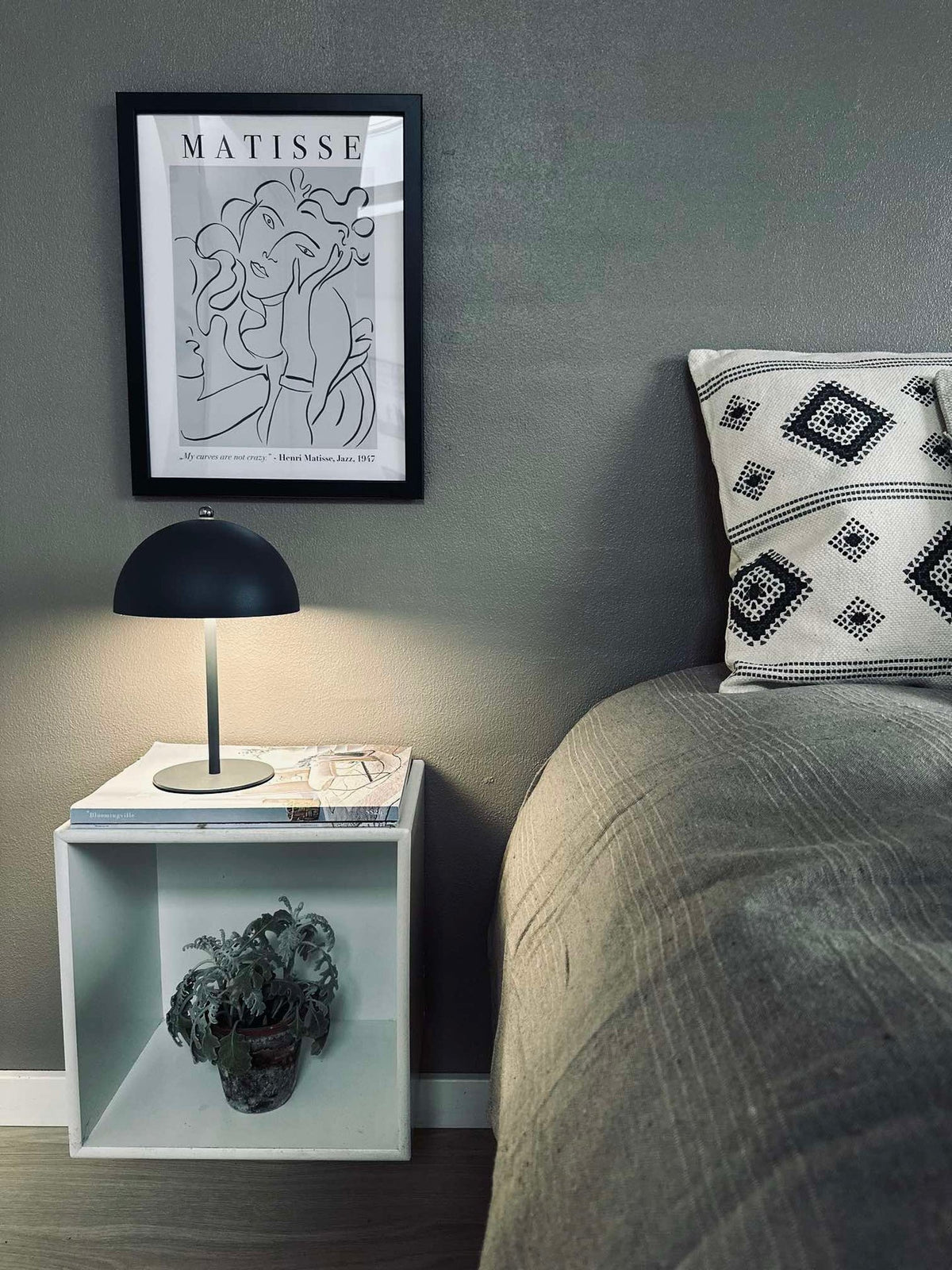 Lampe de table LED tactile, beige et grise