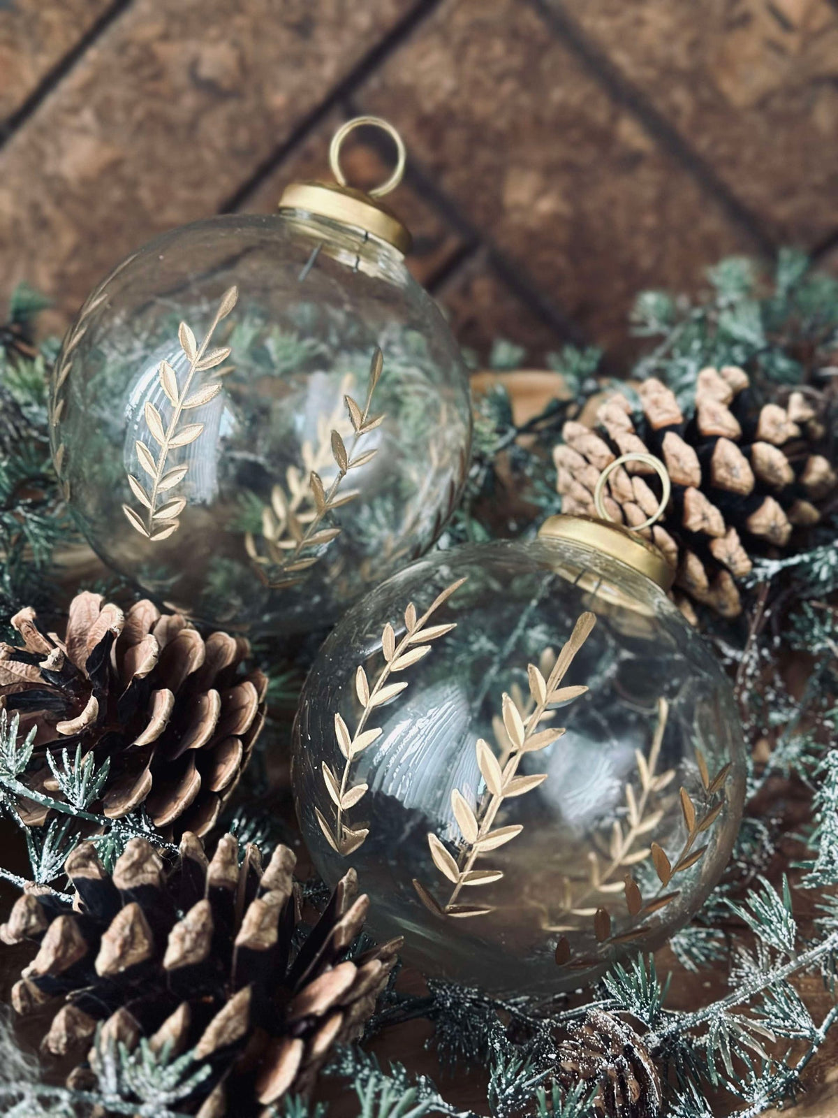 Boules de Noël en verre - Lot de 2 pièces