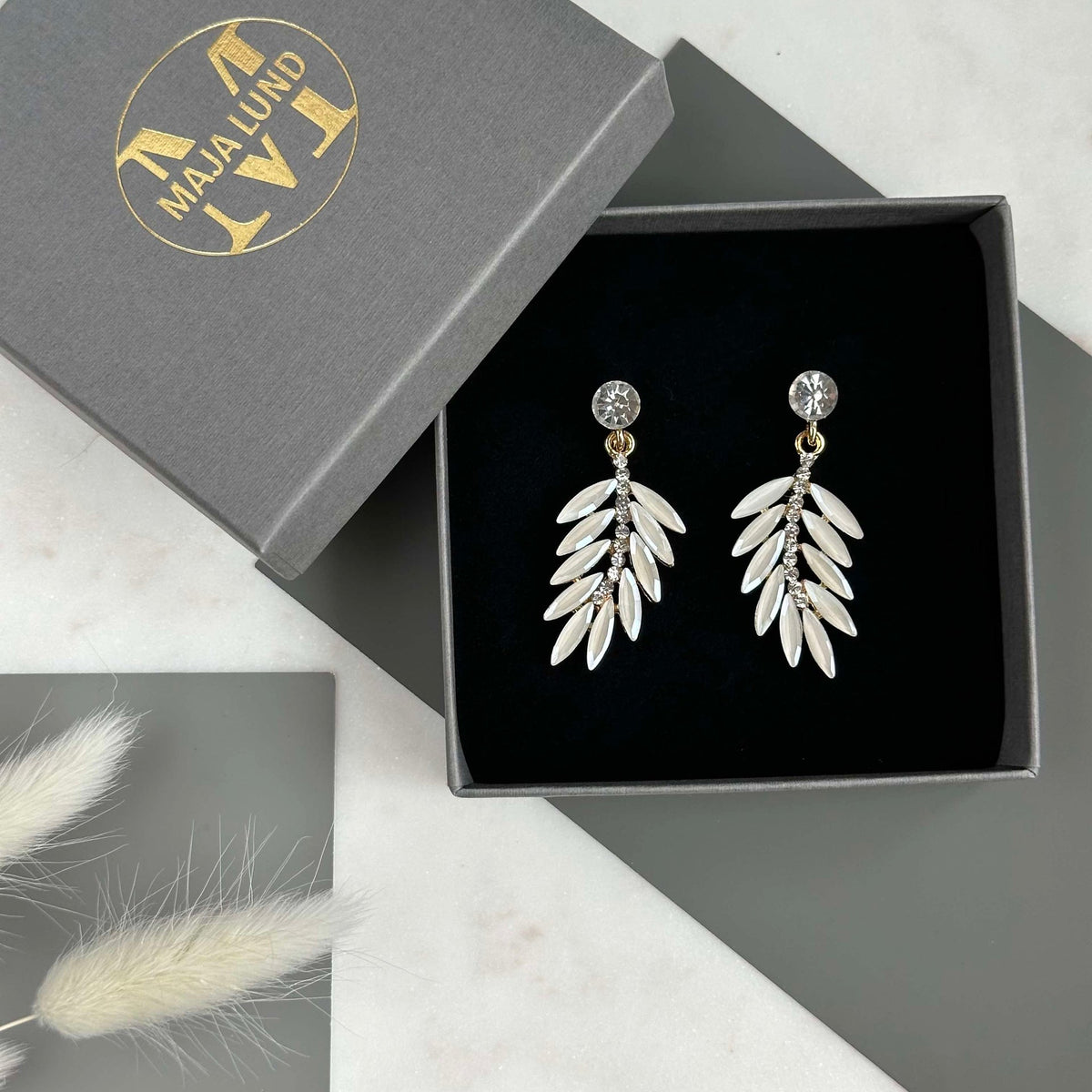 Boucles d’oreilles Feather - White