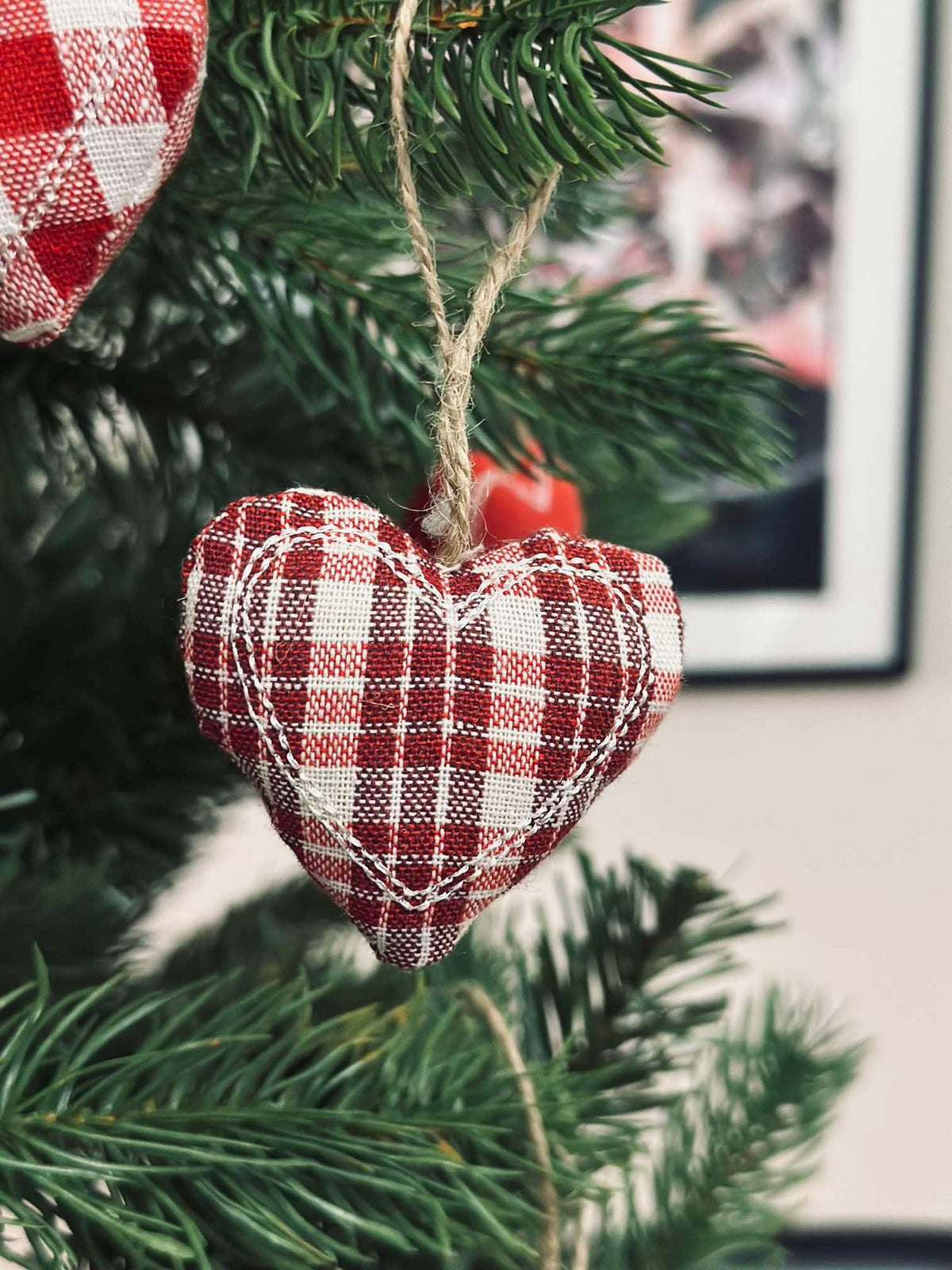Cœurs de Noël à suspendre - 6 pcs.