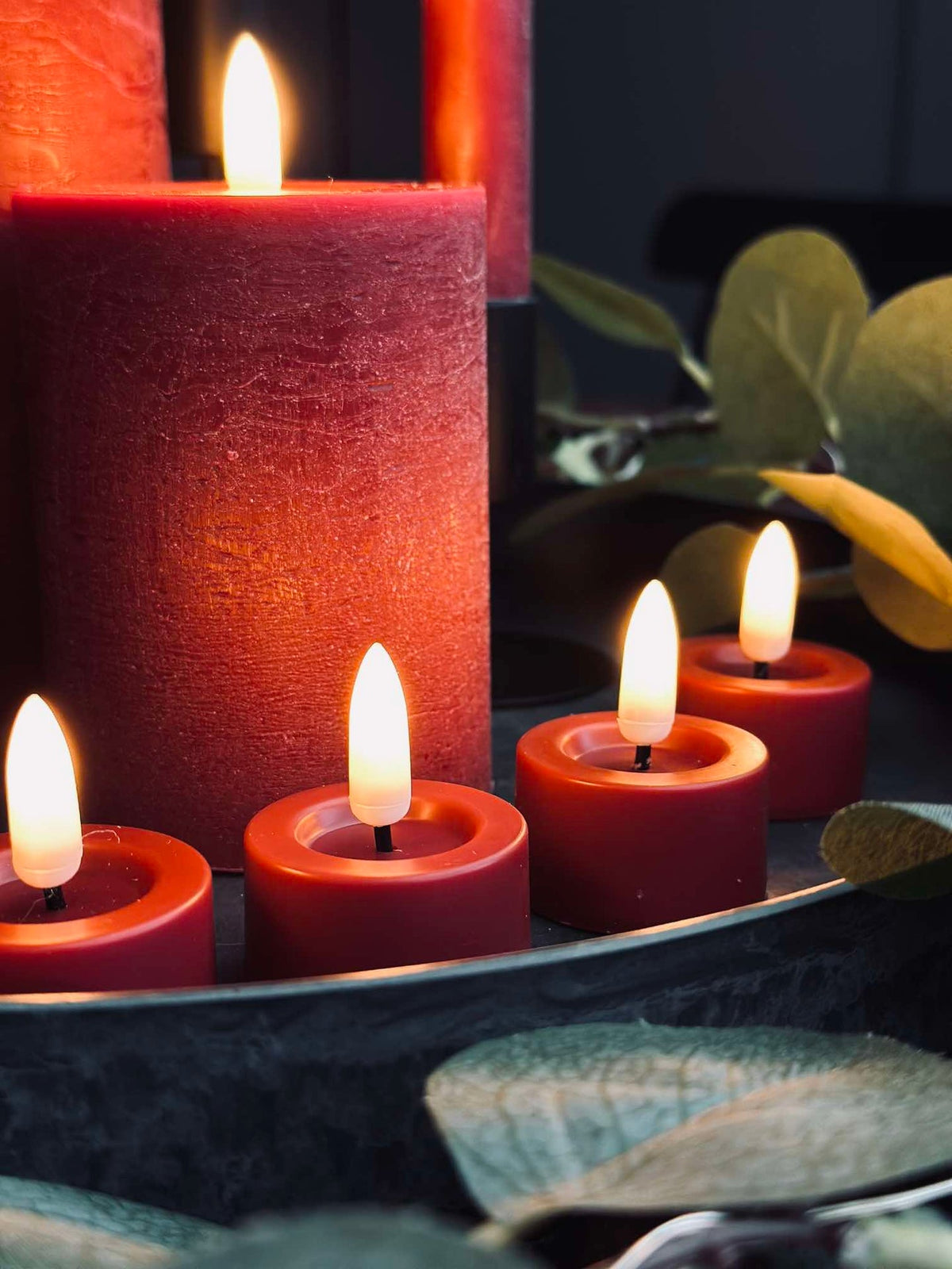 Lot de bougies LED de 10 pièces - Rouge
