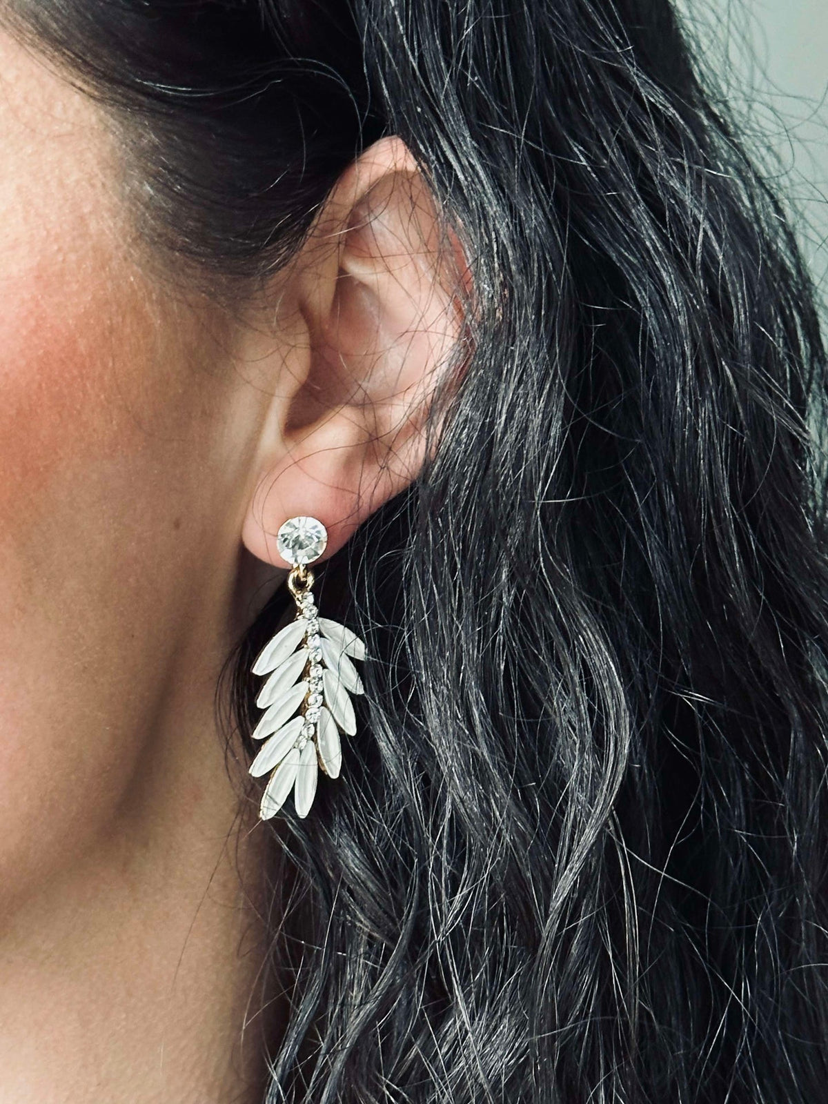 Boucles d’oreilles Feather - White
