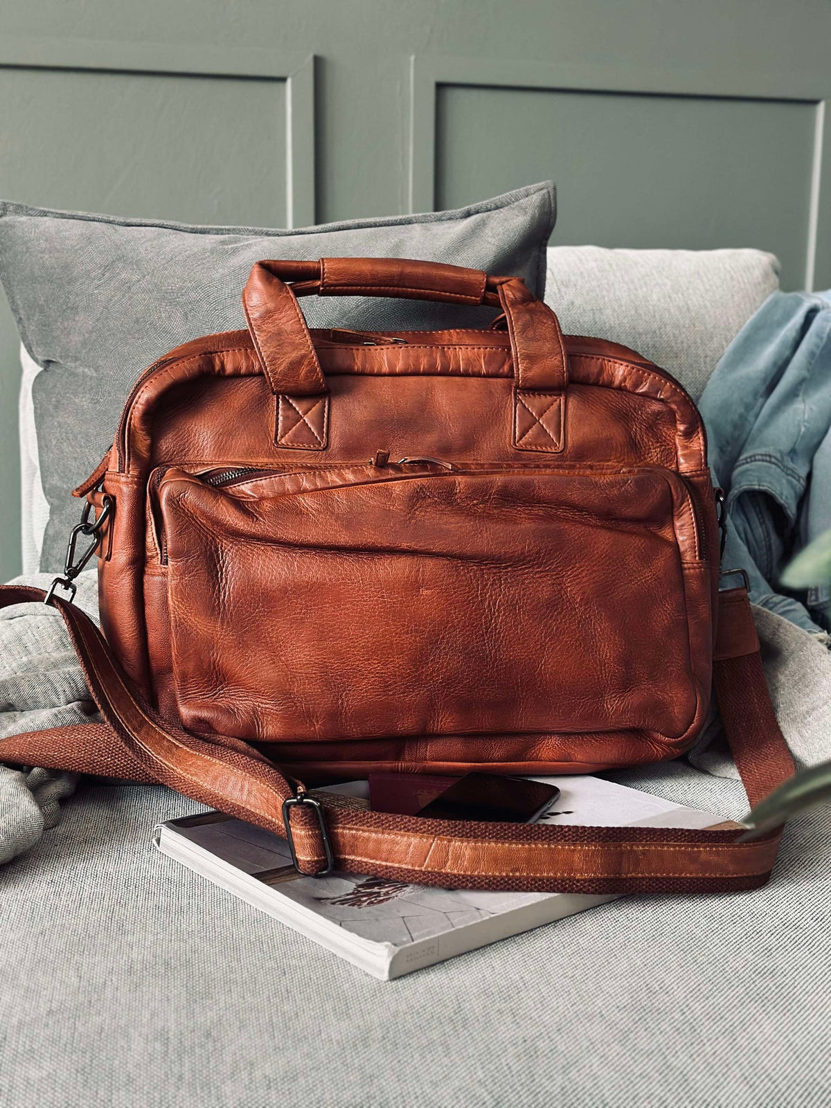 Sac de travail - Cognac Cow leather