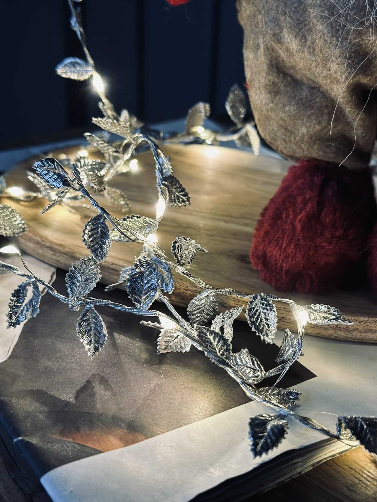 Guirlande lumineuse avec feuilles - Silver