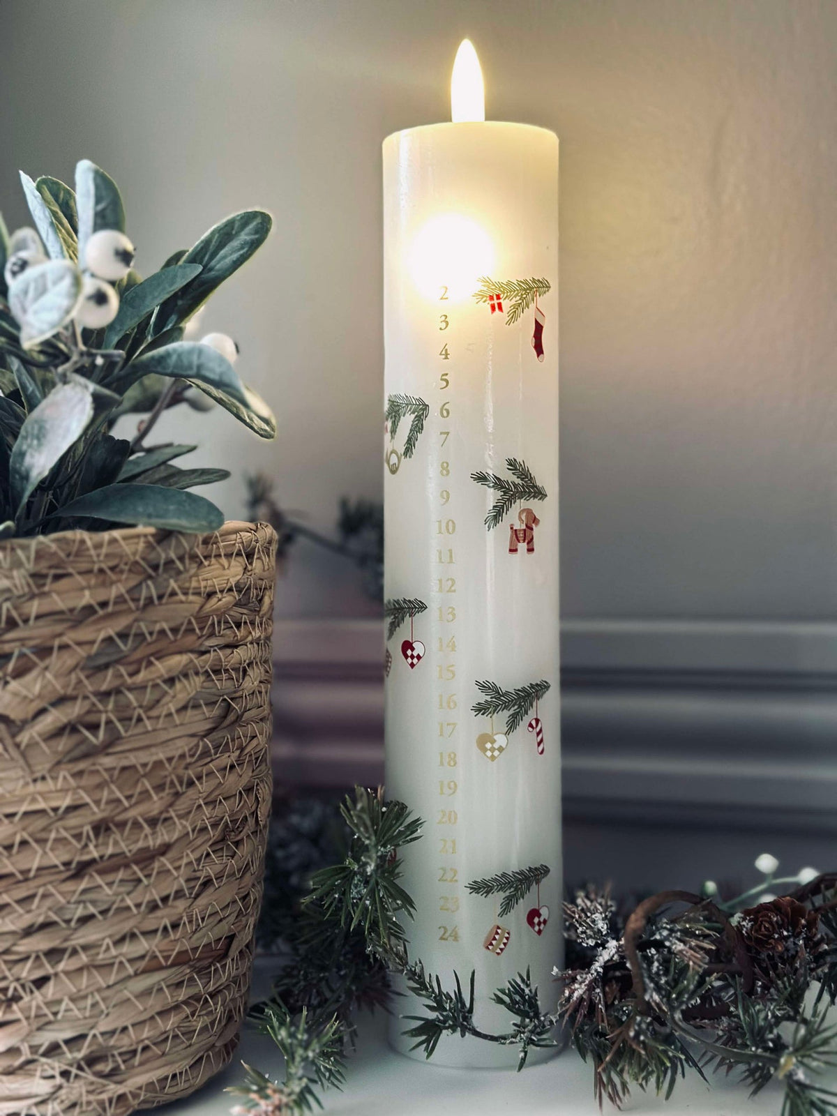 Bougie calendrier LED avec télécommande