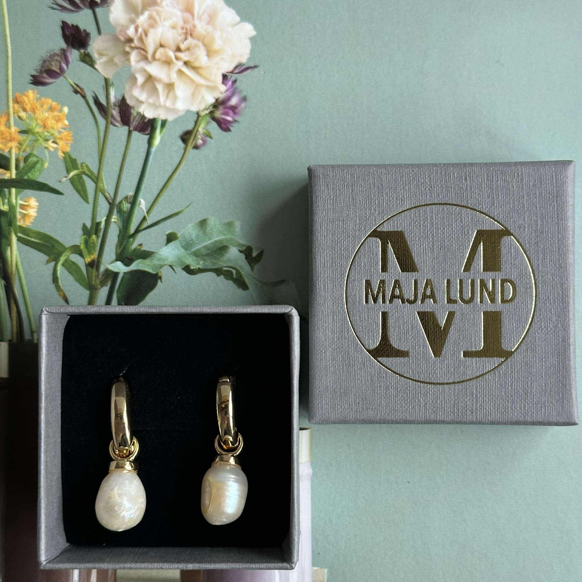 Boucles d’oreilles Signe avec perles de culture d’eau douce