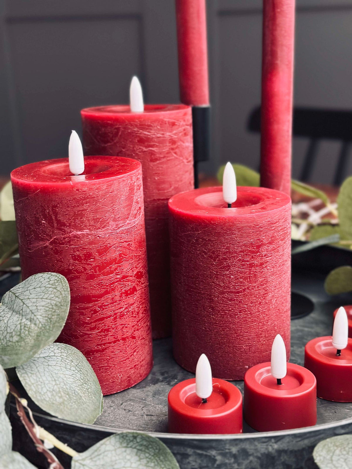 Lot de bougies LED de 10 pièces - Rouge