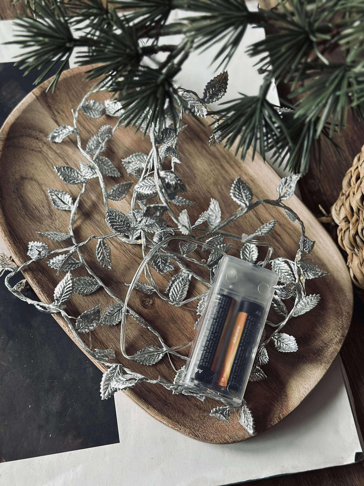 Guirlande lumineuse avec feuilles - Silver